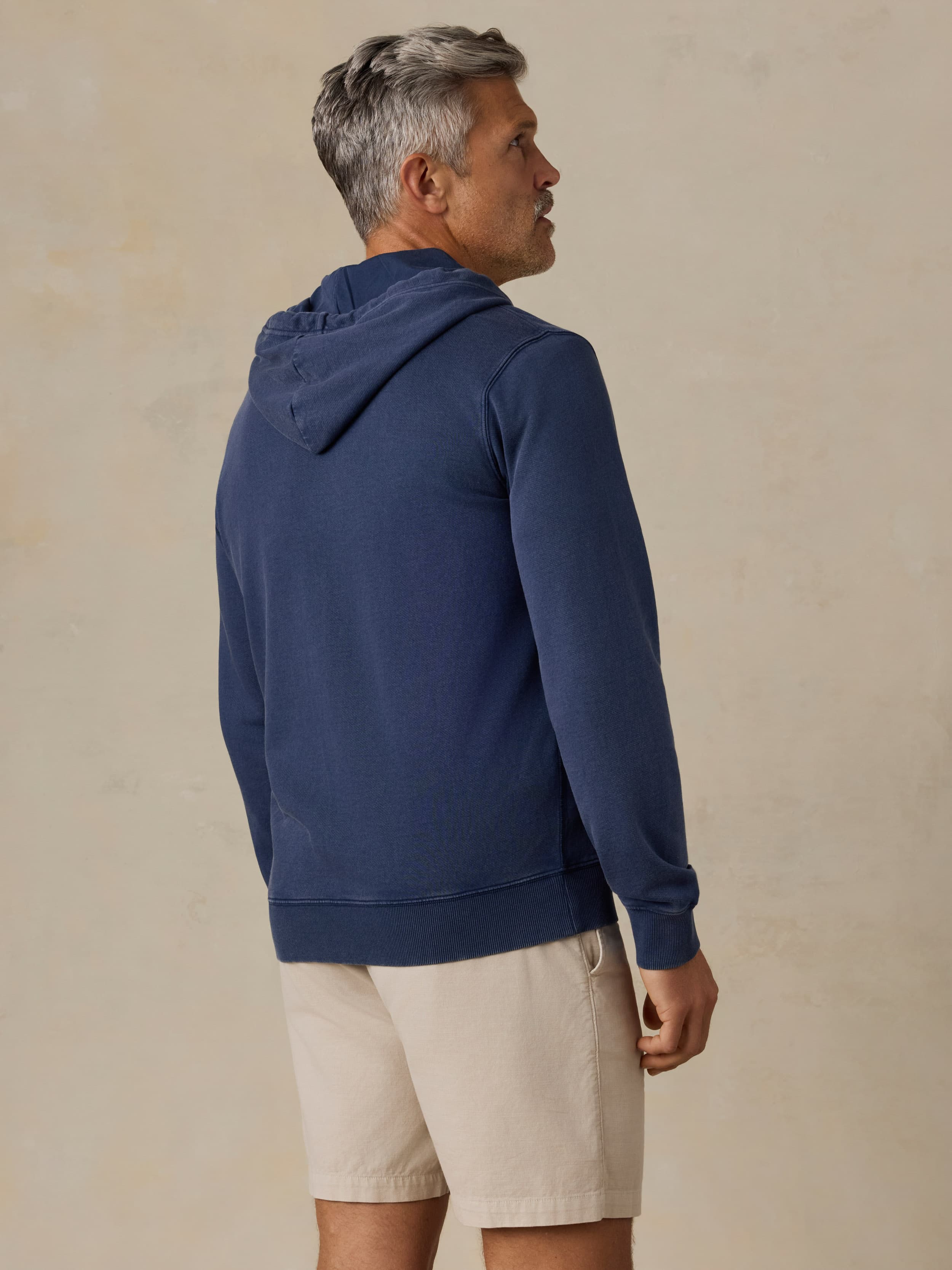 Faherty x Quiksilver Fleece Zip Hoodie - Abyss Navy - Image 3