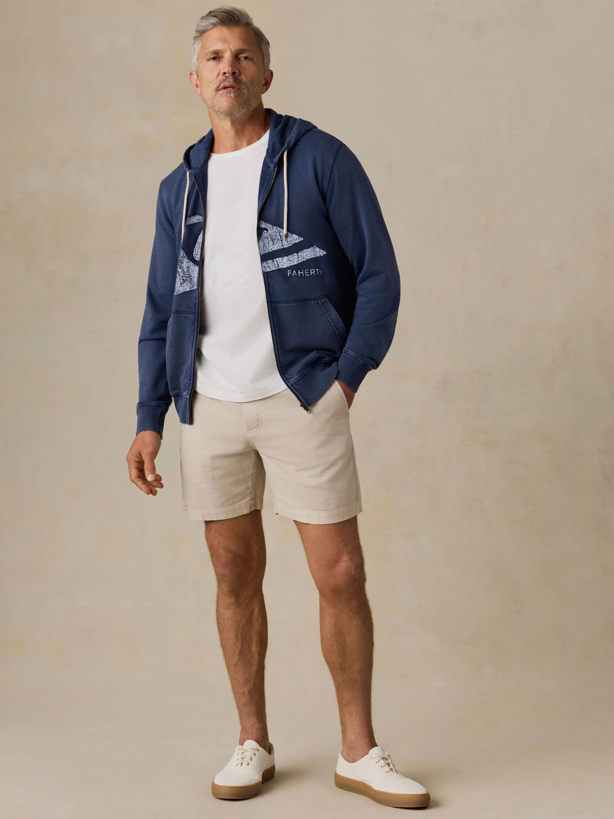 Faherty x Quiksilver Fleece Zip Hoodie - Abyss Navy - Image 5