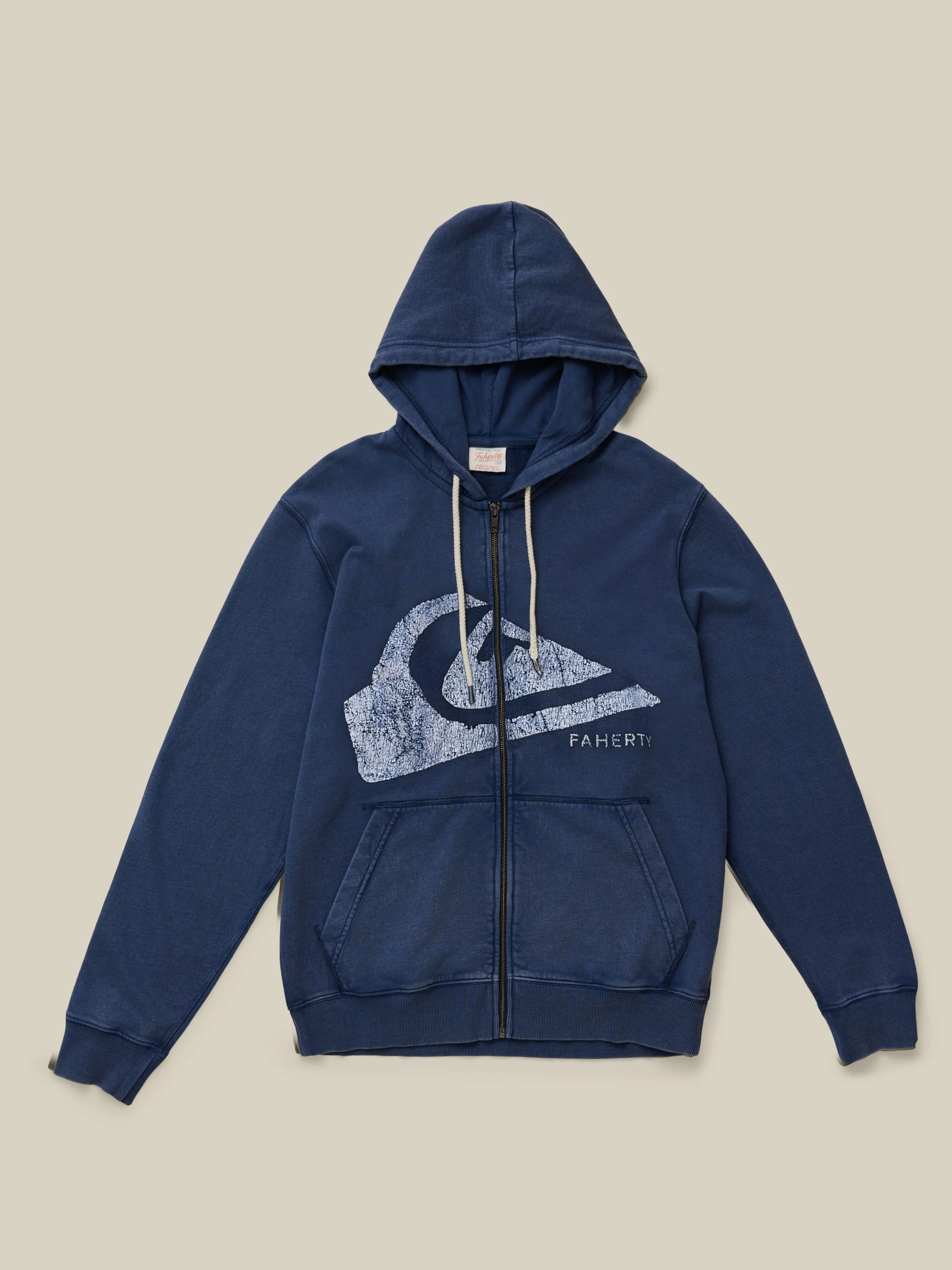 Faherty x Quiksilver Fleece Zip Hoodie - Abyss Navy - Image 6
