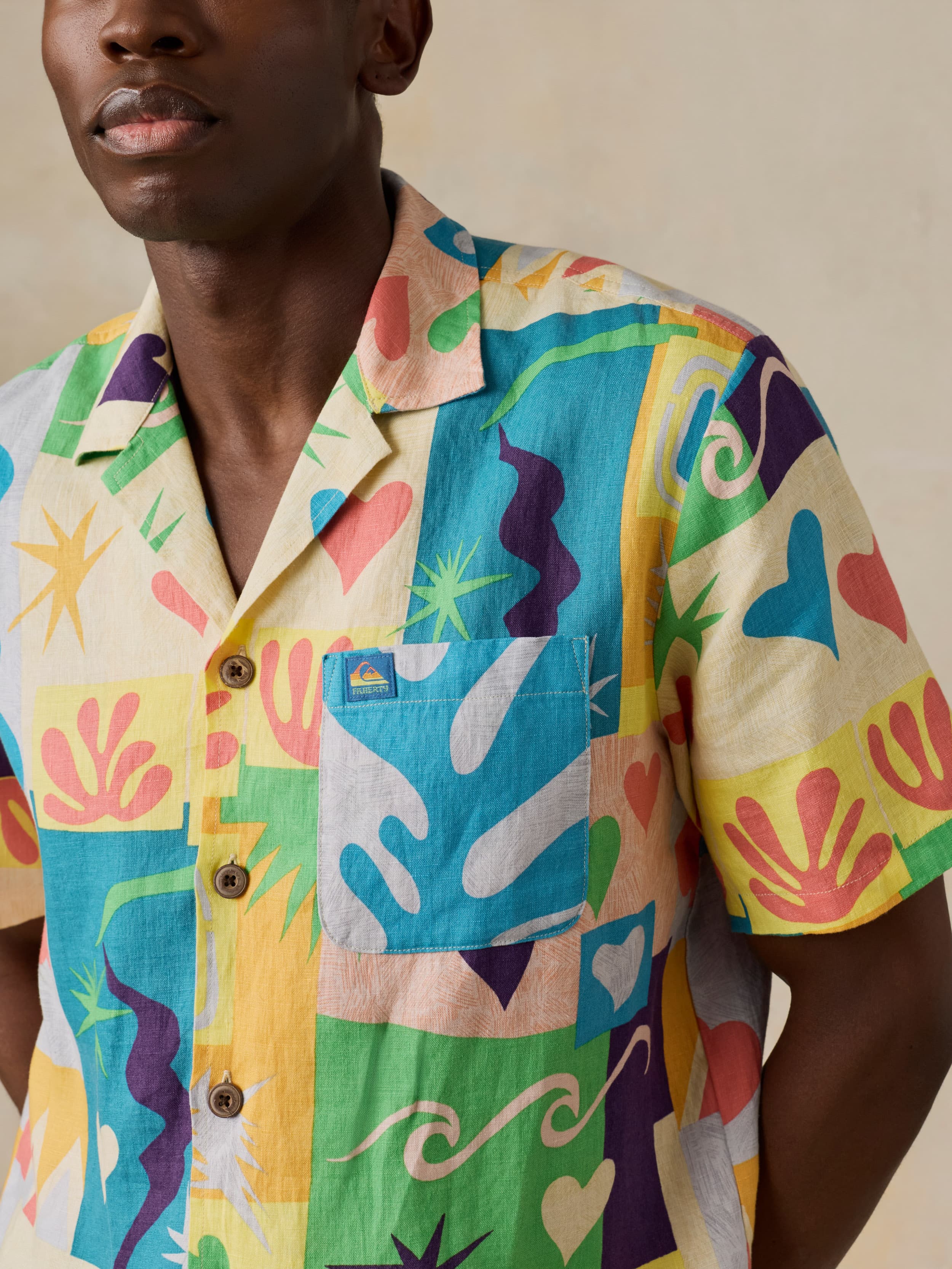 Faherty x Quiksilver Short-Sleeve Camp Shirt - Sunshine Coast Tile - Image 2