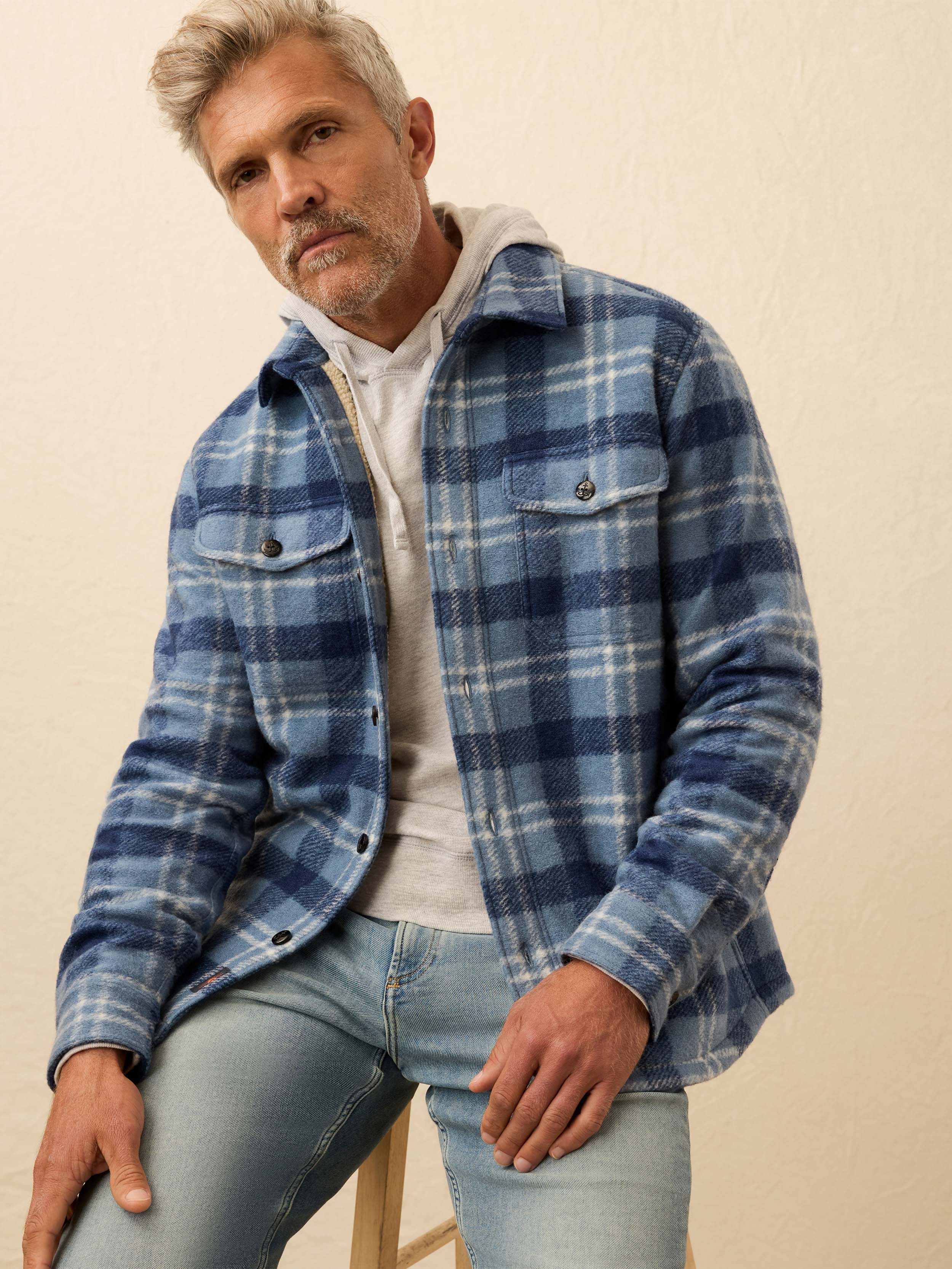 Range Fleece Lined CPO - Vintage Blue Plaid - Image 6