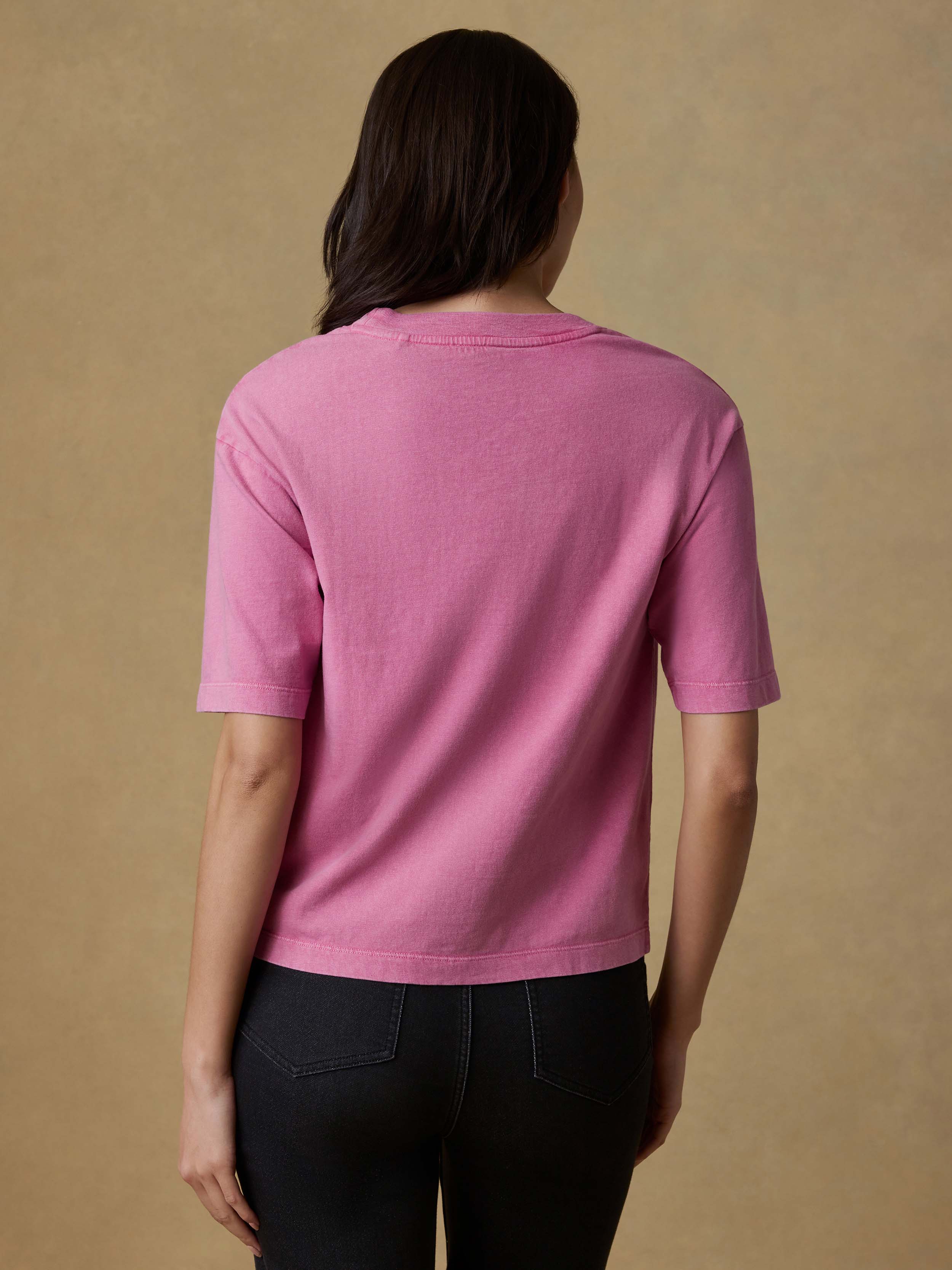 Recycled Cotton Vintage Tee - Ibis Rose - Image 3