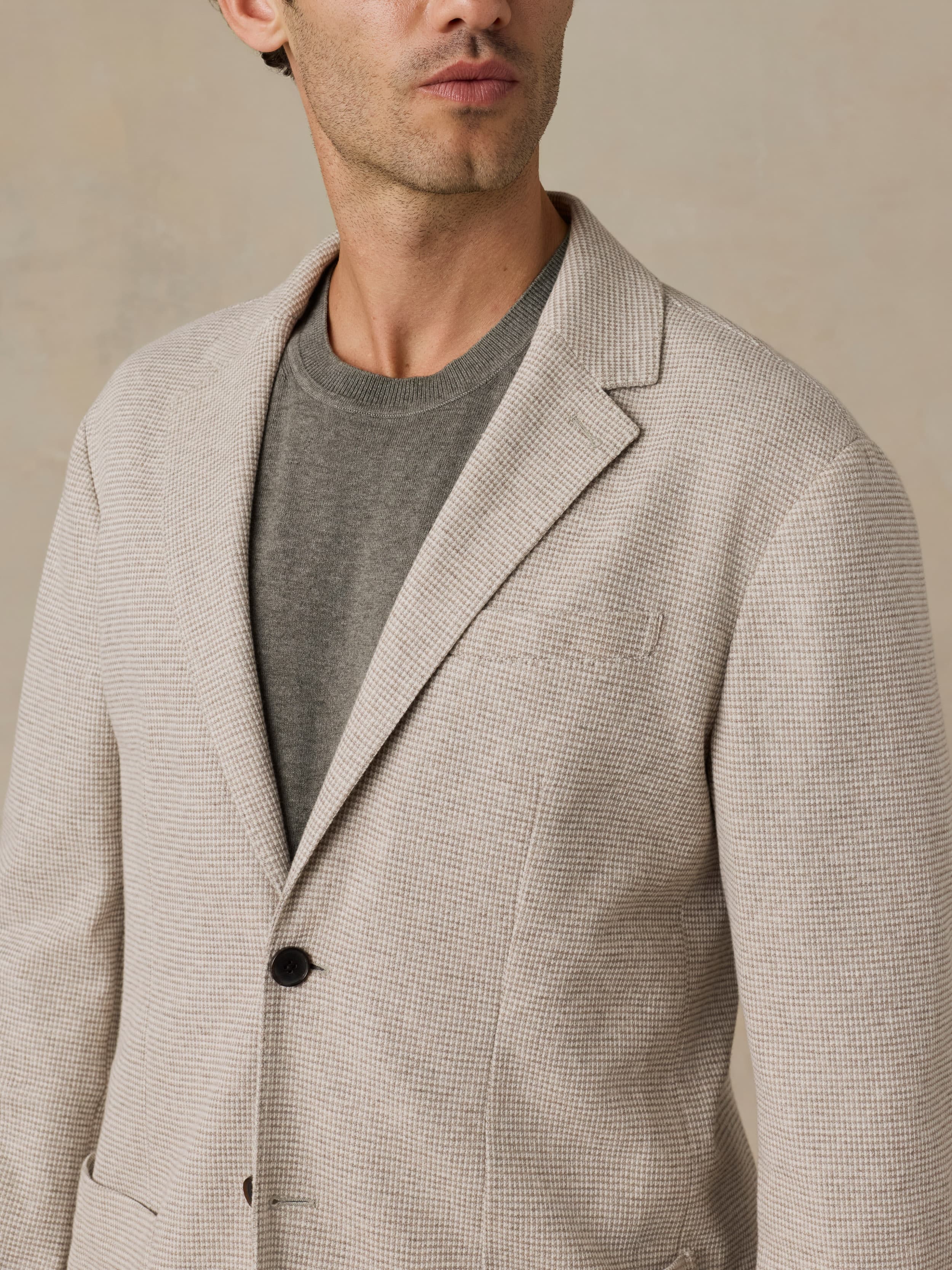 Reserve Knit Blazer - Sand Shell Melange - Image 3