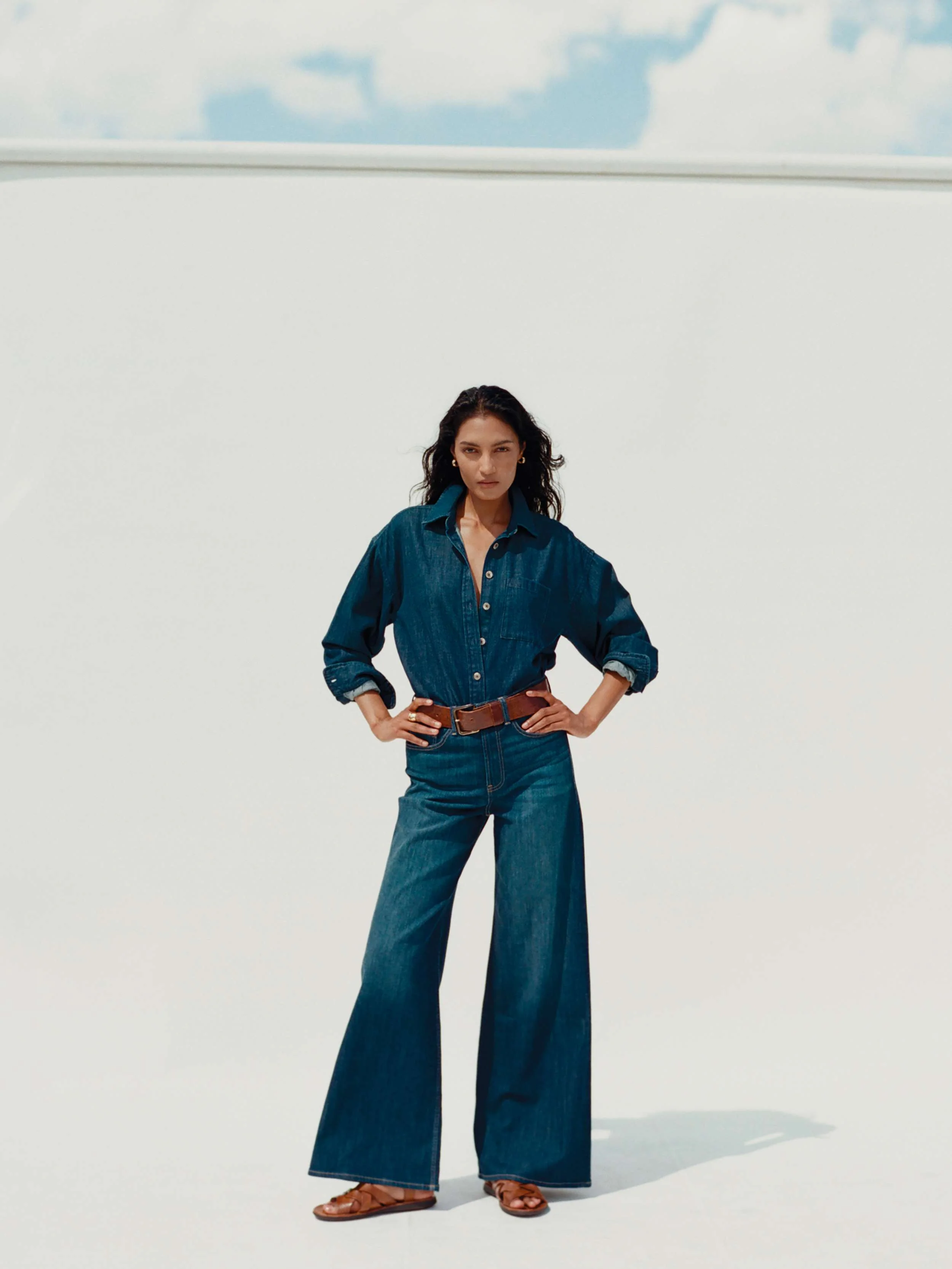 Saturday Denim Wide Leg - Dark Sea Wash