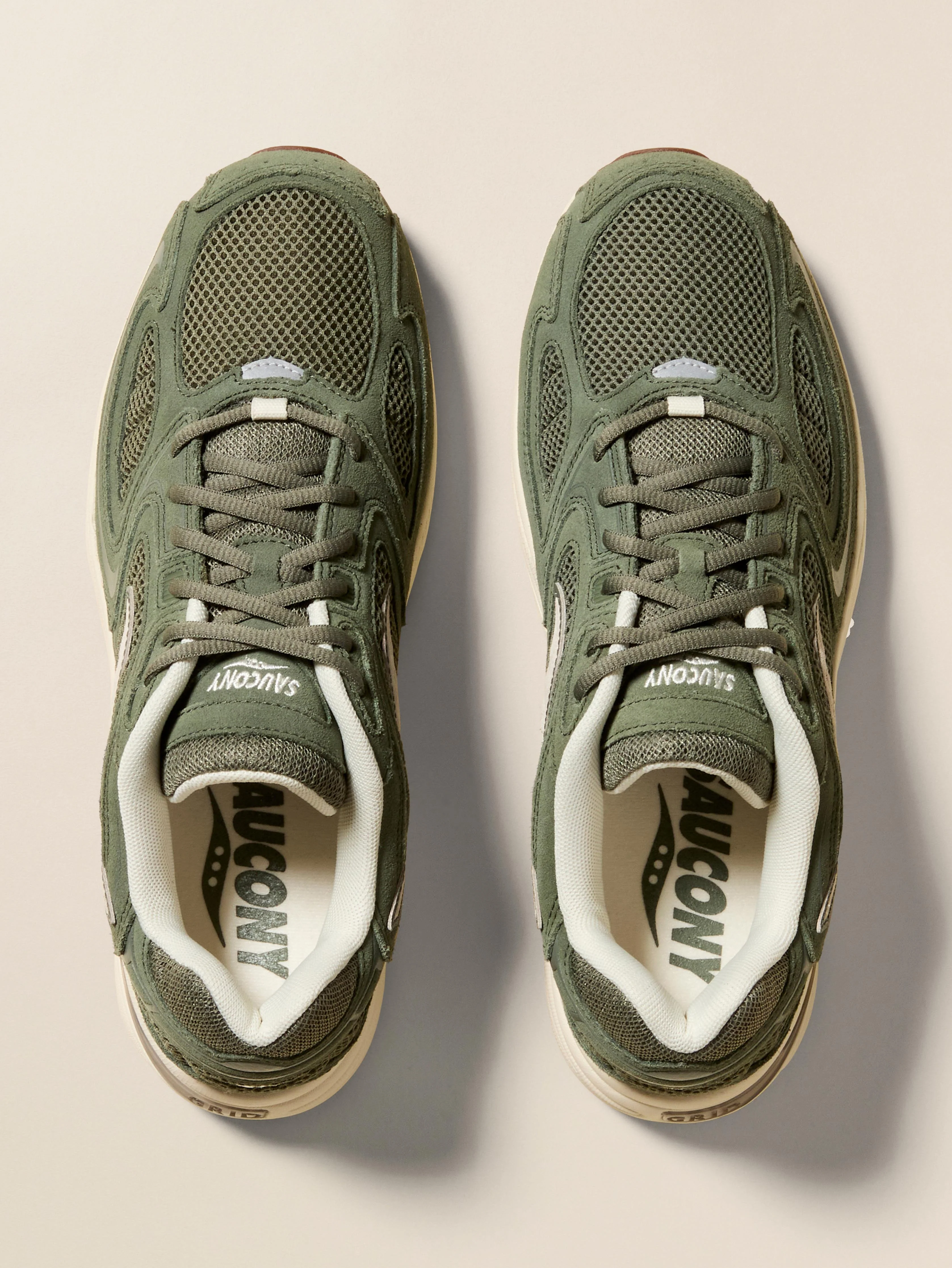 Saucony Grid Jazz 9 - Olive Off White - Image 3