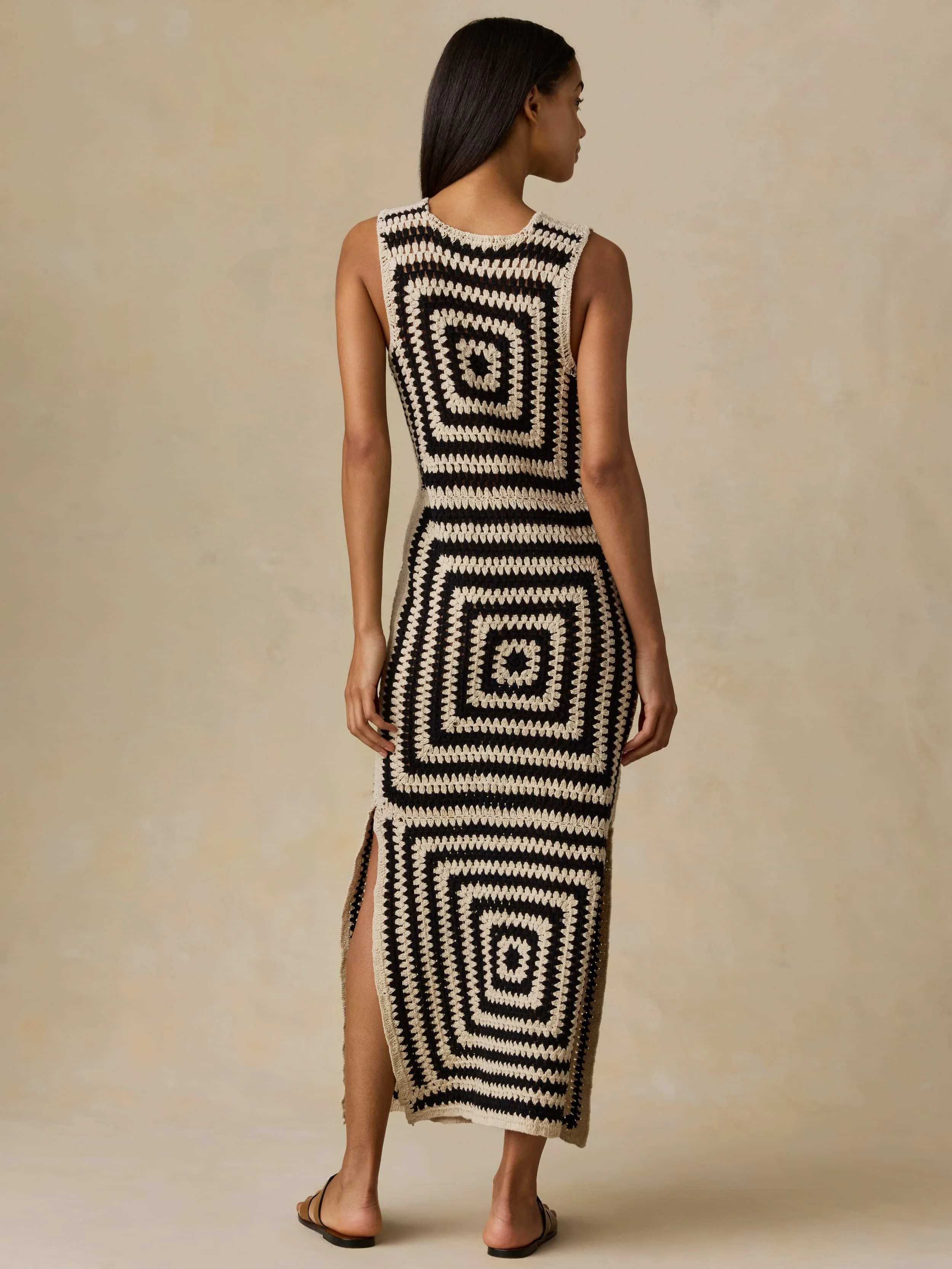 Seacoast Crochet Column Dress - Midnight Labyrinth - Image 6