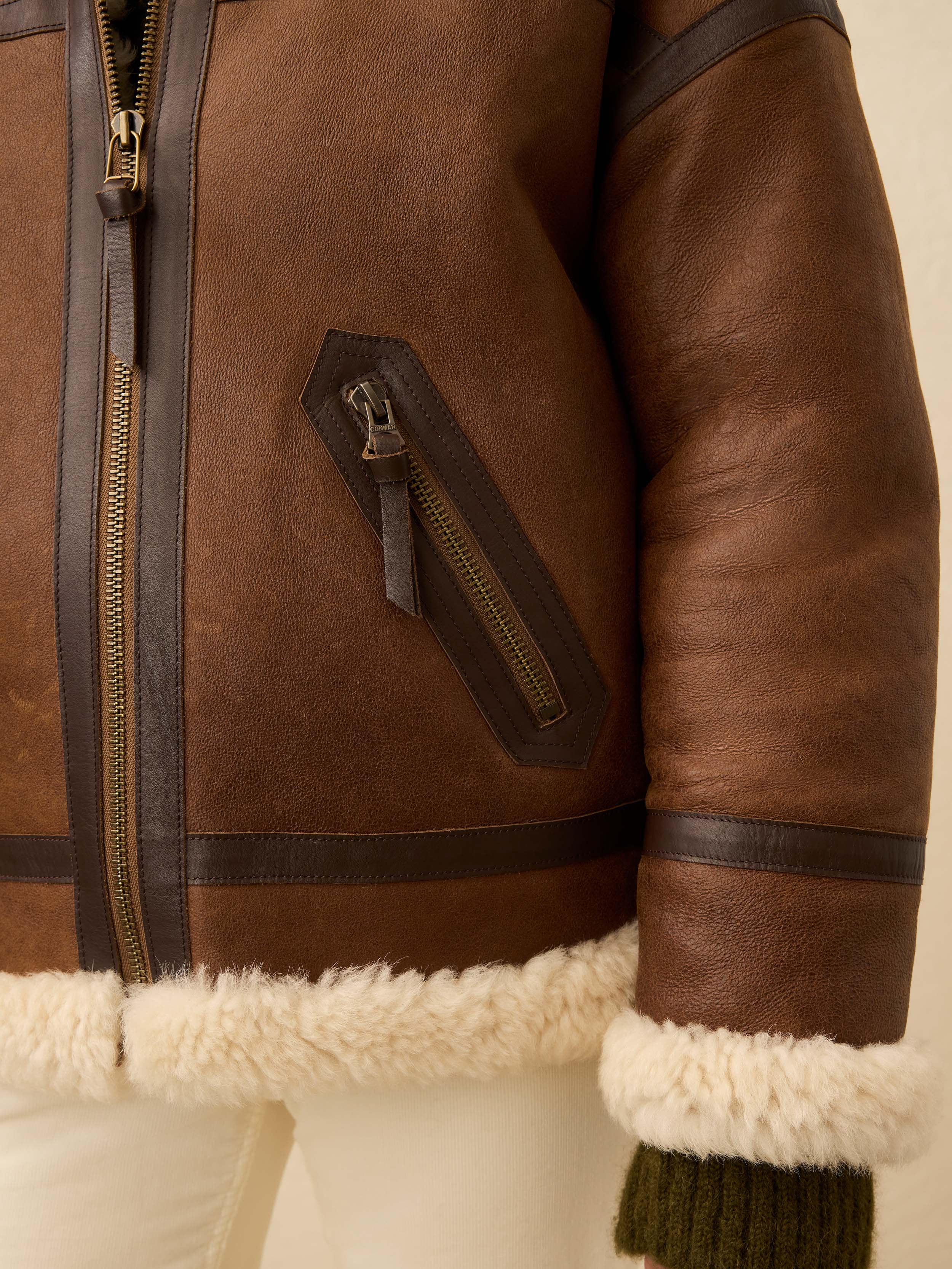 Sedona Shearling Flight Jacket - Brown - Image 6