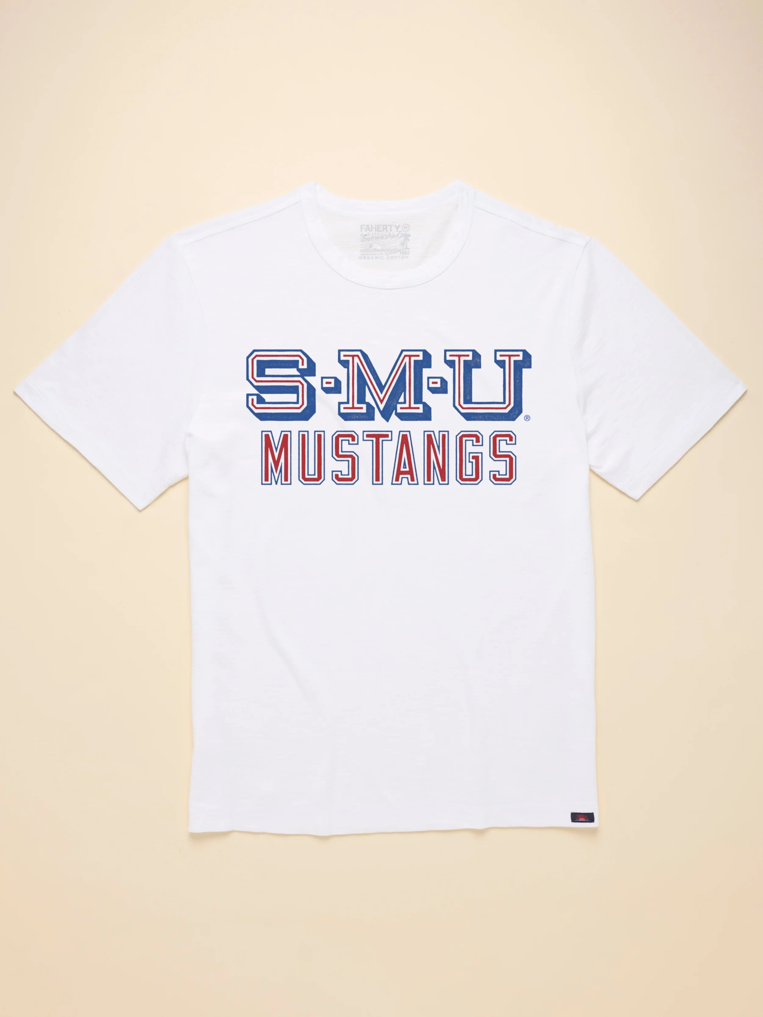 Southern Methodist University Sunwashed Pocket Tee - White - Image 4
