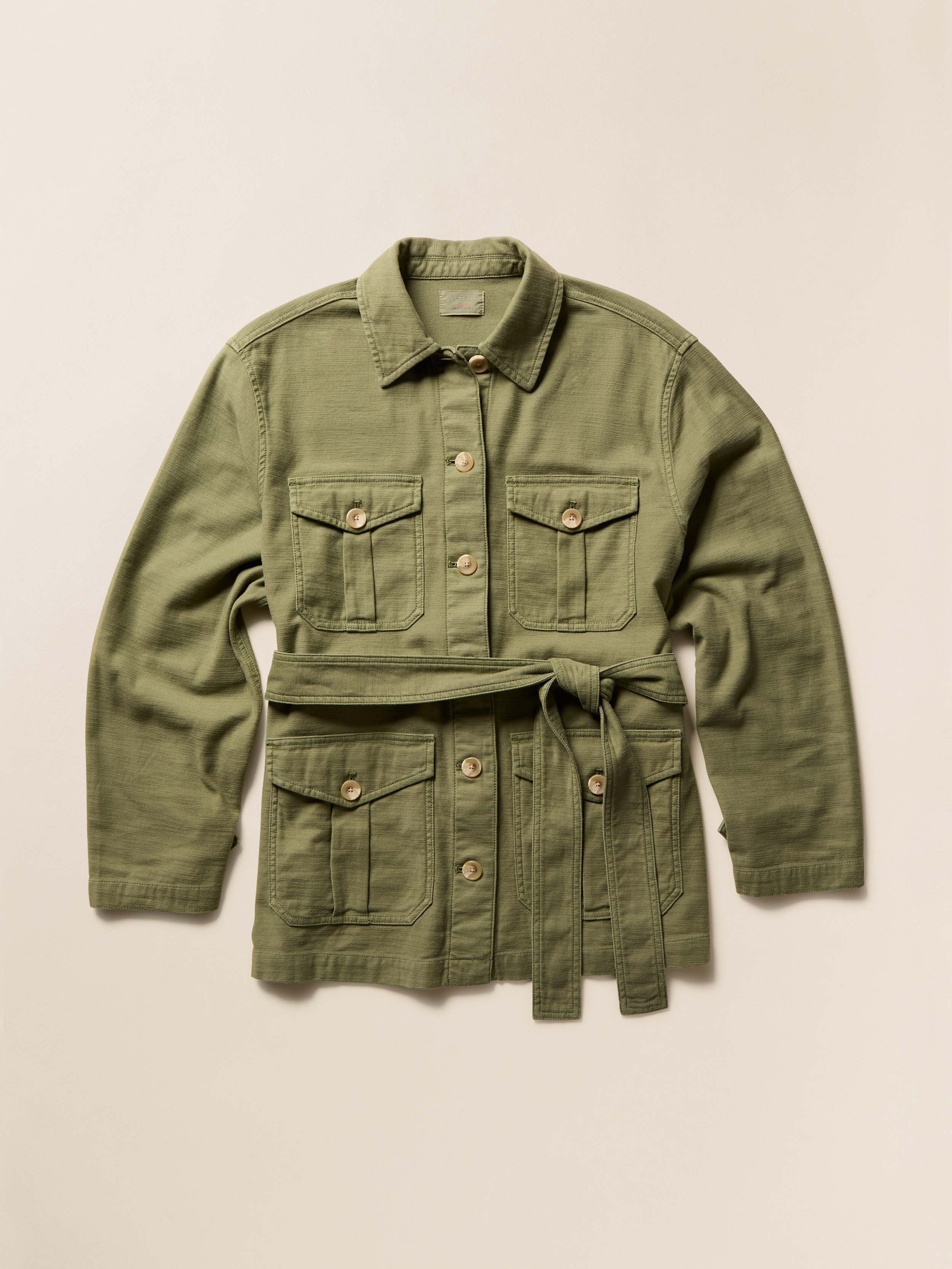 Soft Stretch Safari Jacket - Moss - Image 6