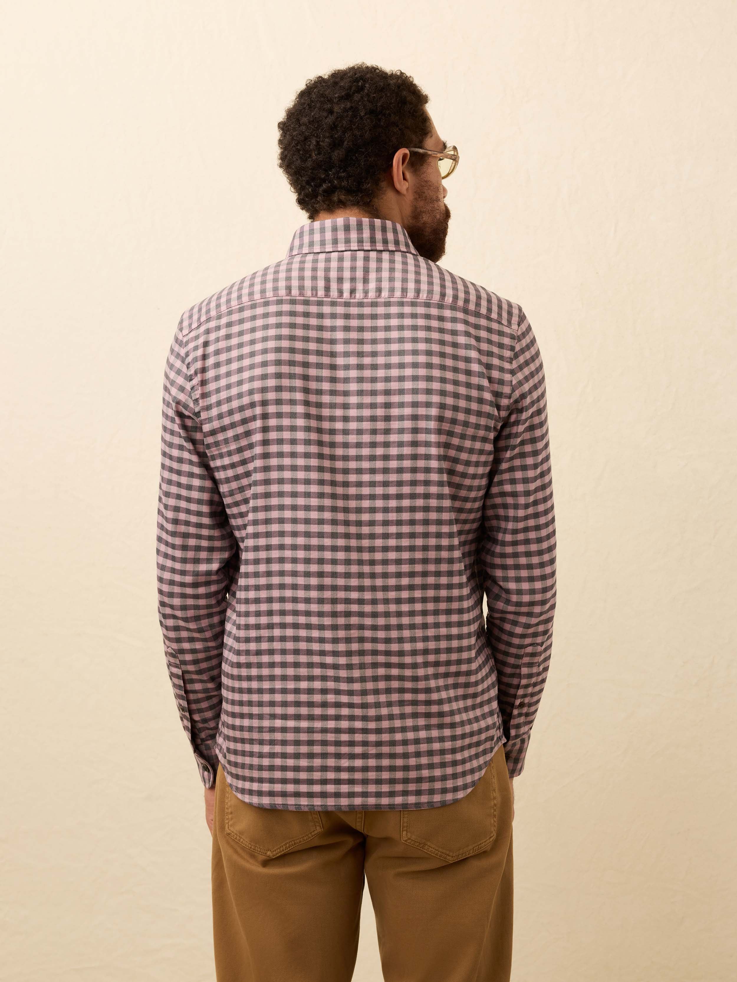 Soft Twill Movement™ Shirt - Charcoal Plum Gingham - Image 3