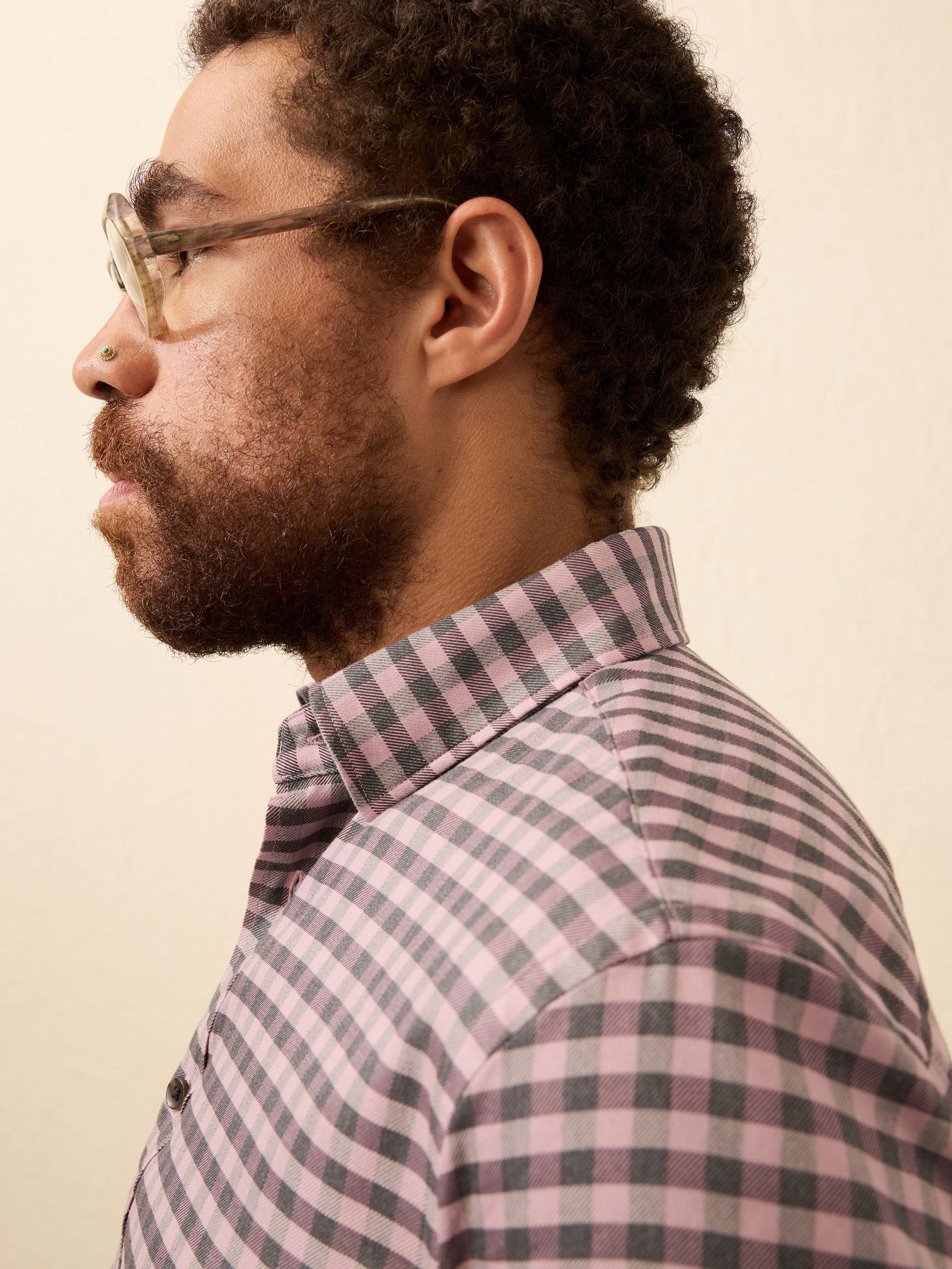Soft Twill Movement™ Shirt - Charcoal Plum Gingham - Image 4