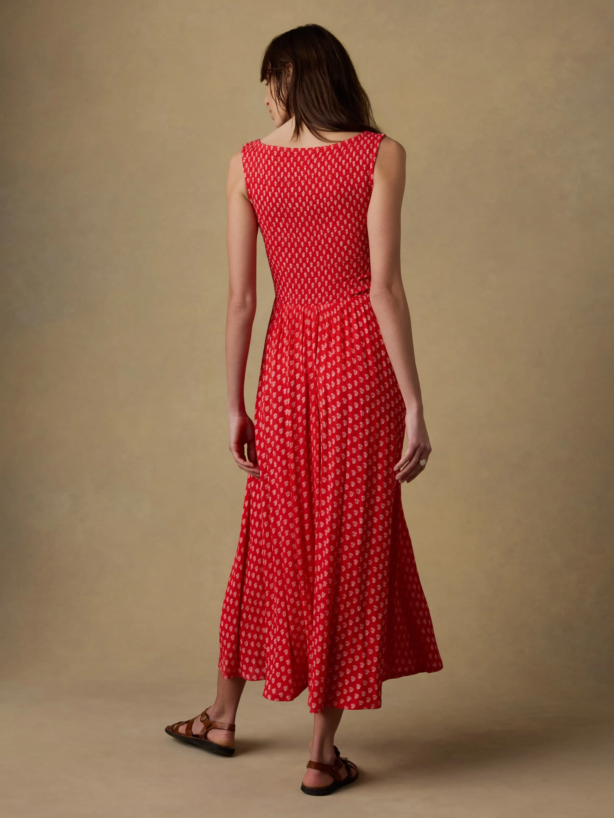 Sophia Smocked Dress - Red Lotus Floral - Image 3