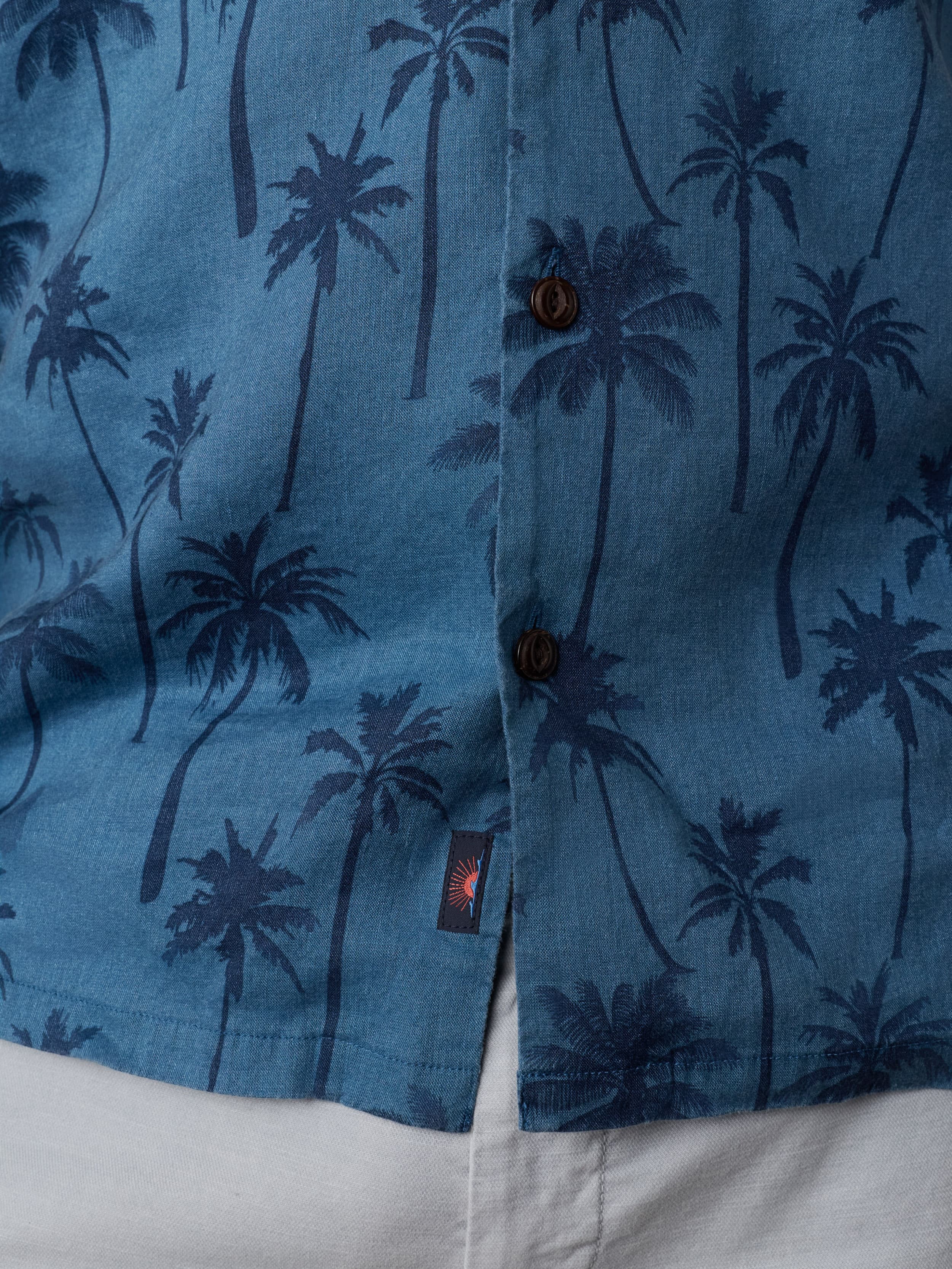 Short-Sleeve Breeze Camp Shirt - Ocean Shore Trees - Image 5