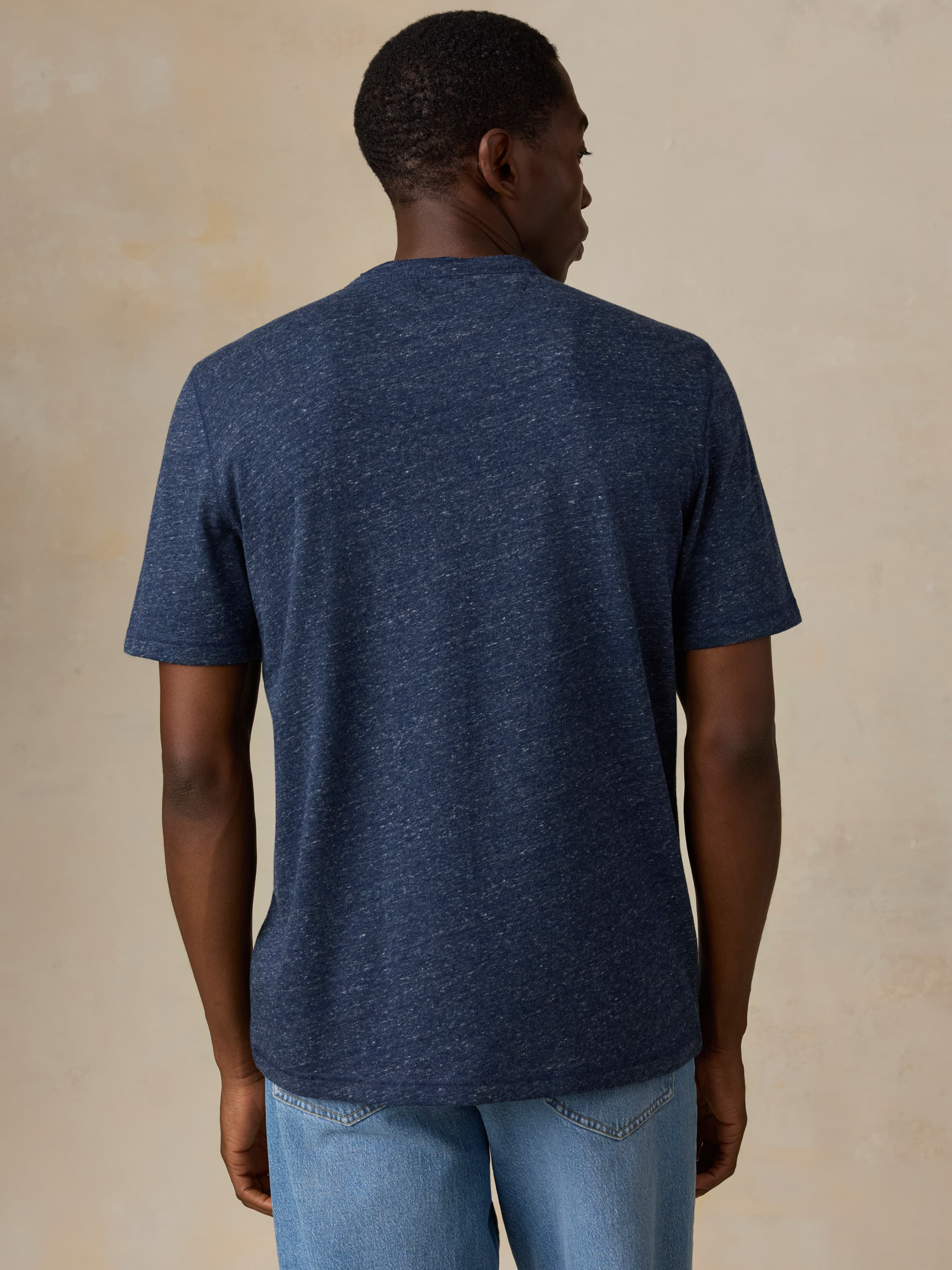Short-Sleeve Breeze Henley - Midnight Skies Heather - Image 4