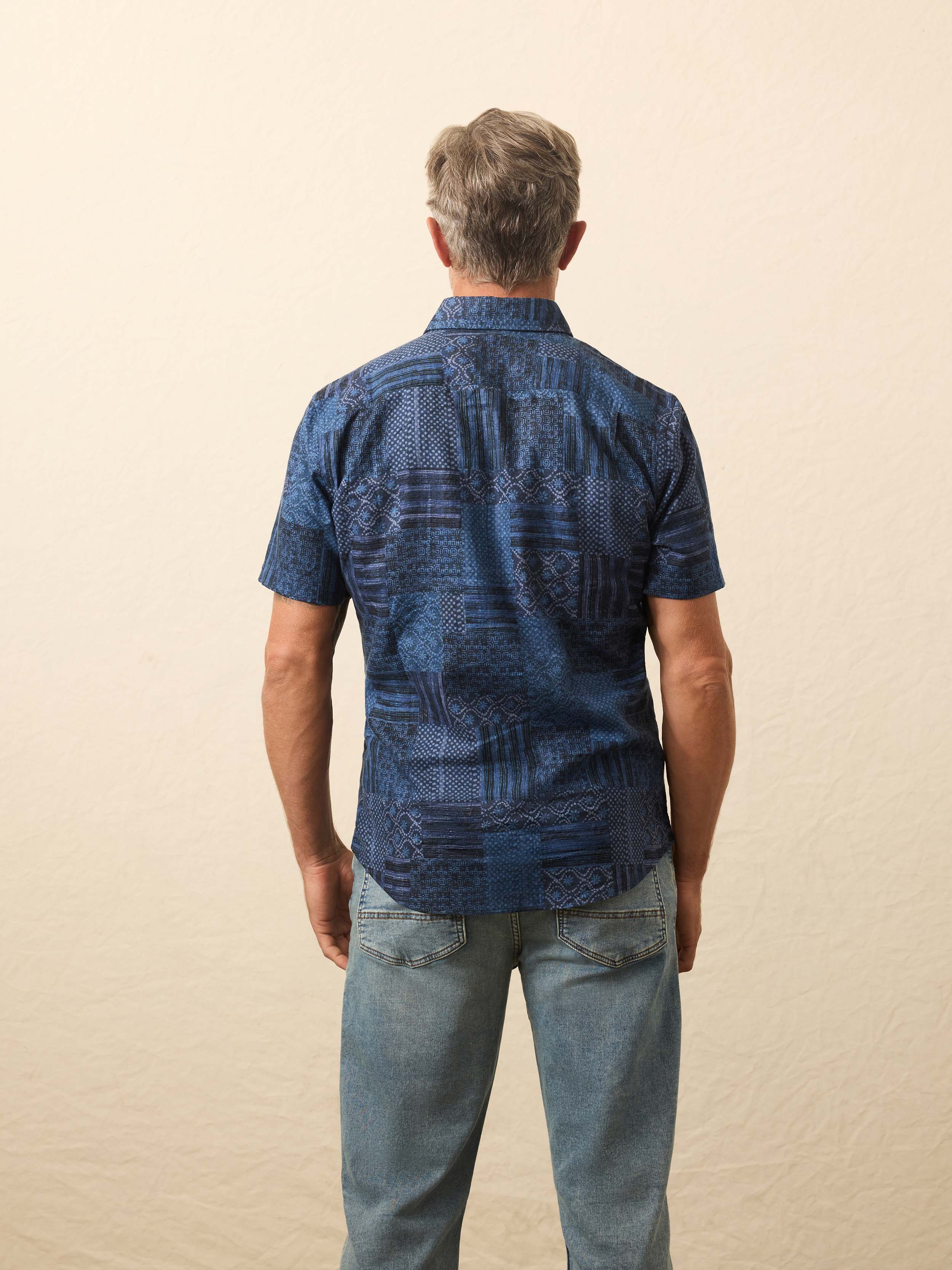 Short-Sleeve Breeze Shirt - Habor Blues Patchwork - Image 3