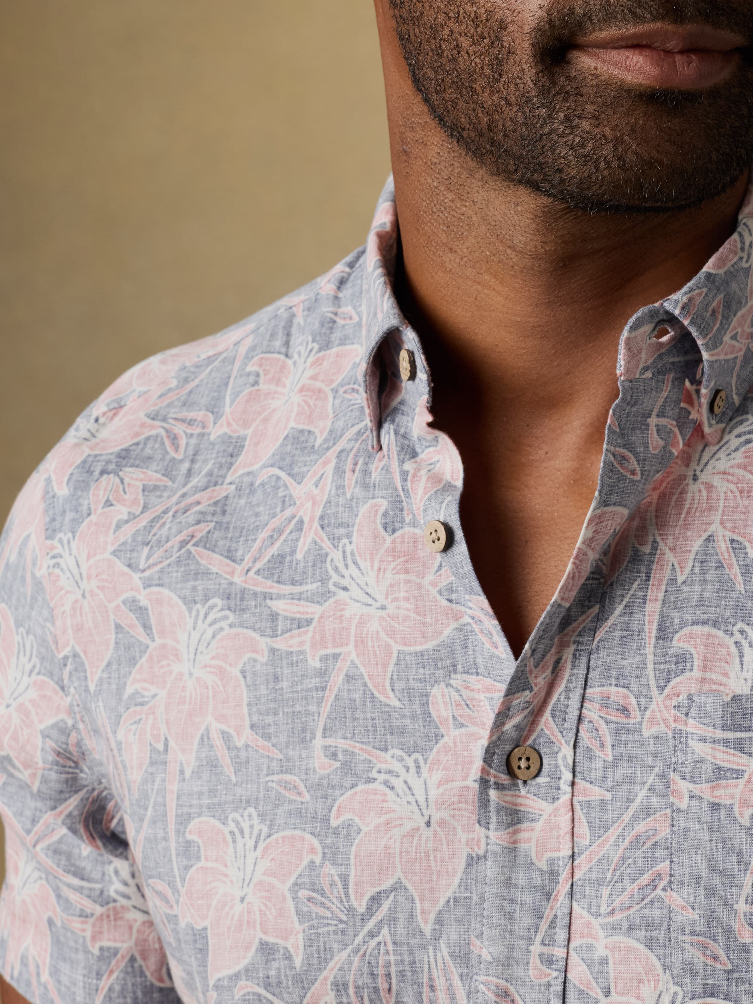 Short-Sleeve Breeze Shirt - Navy Red Lotus - Image 6