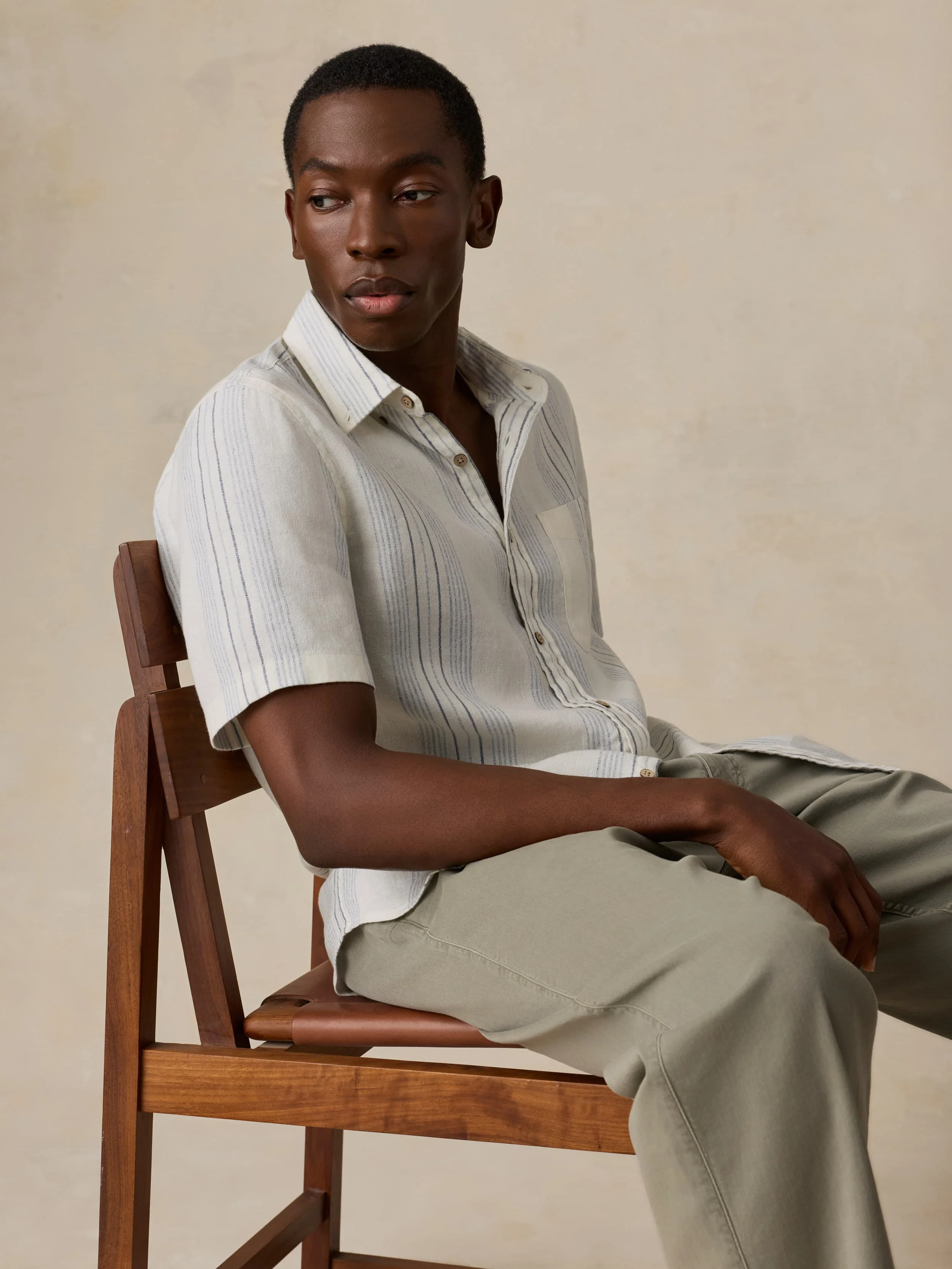 Short-Sleeve Breeze Shirt - River Shore Stripe - Image 2