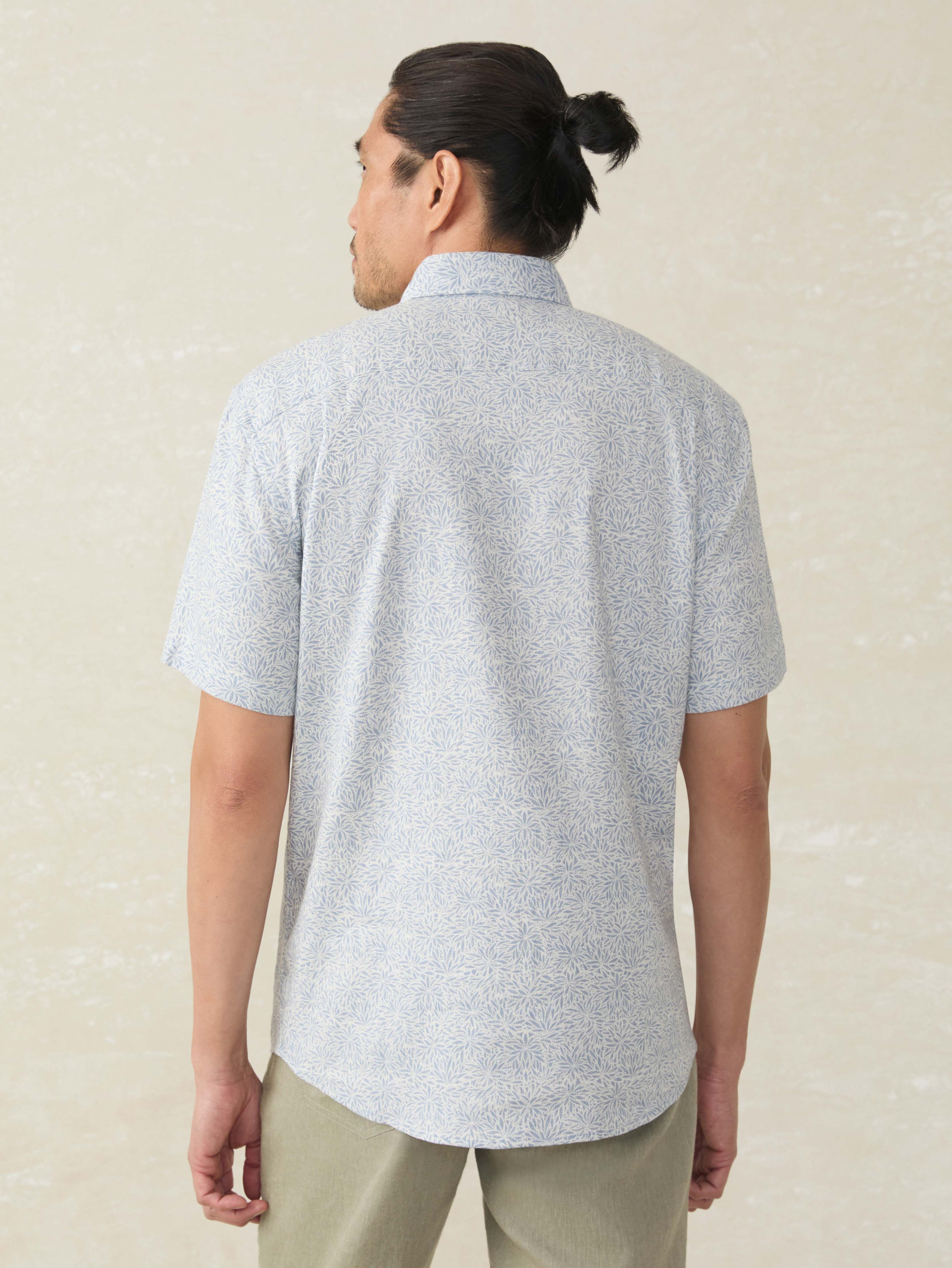 Short-Sleeve Breeze Shirt - Sky Blue Frond - Image 3