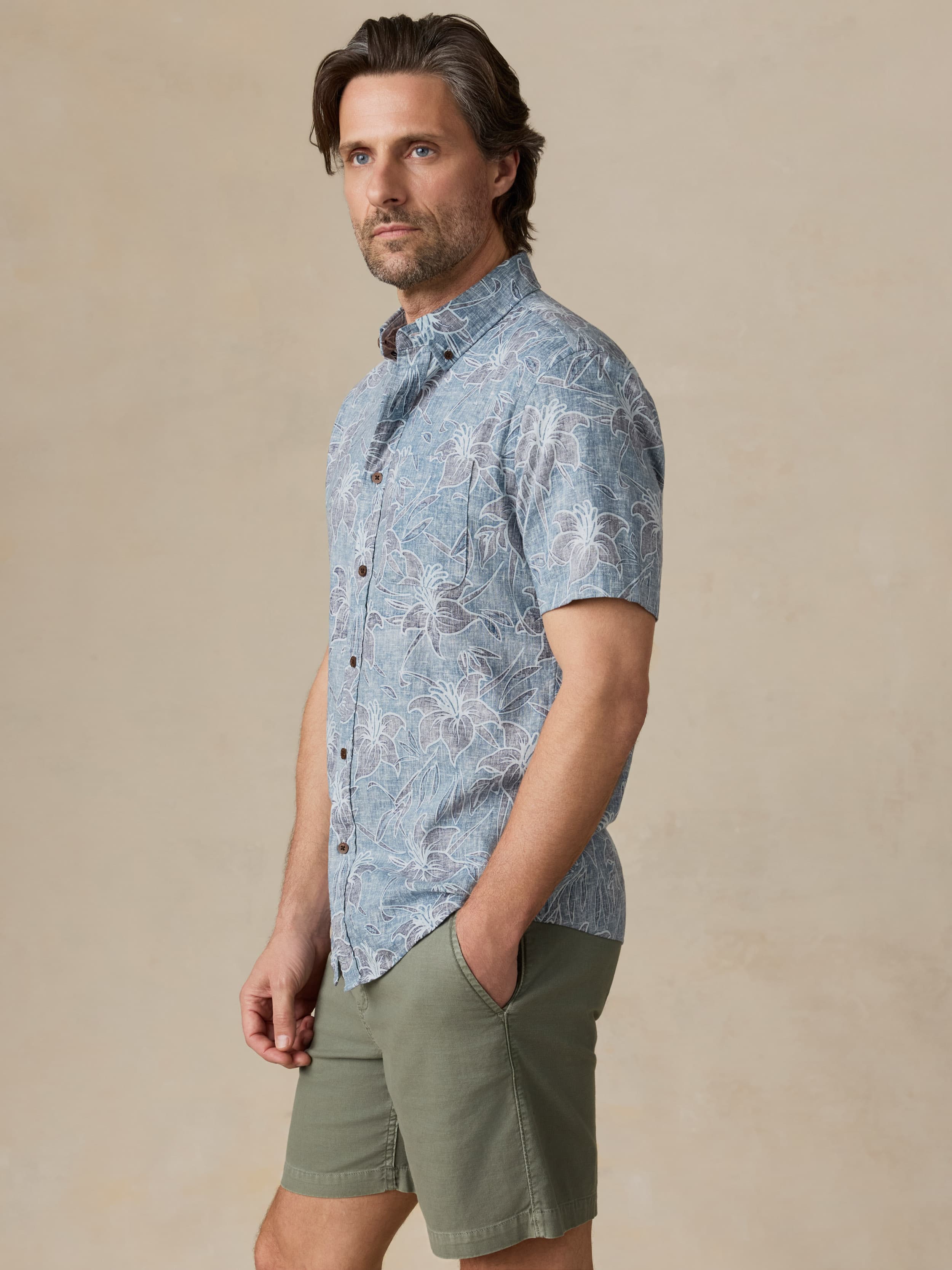 Short-Sleeve Breeze Shirt - Stormy Sea Lotus - Image 4