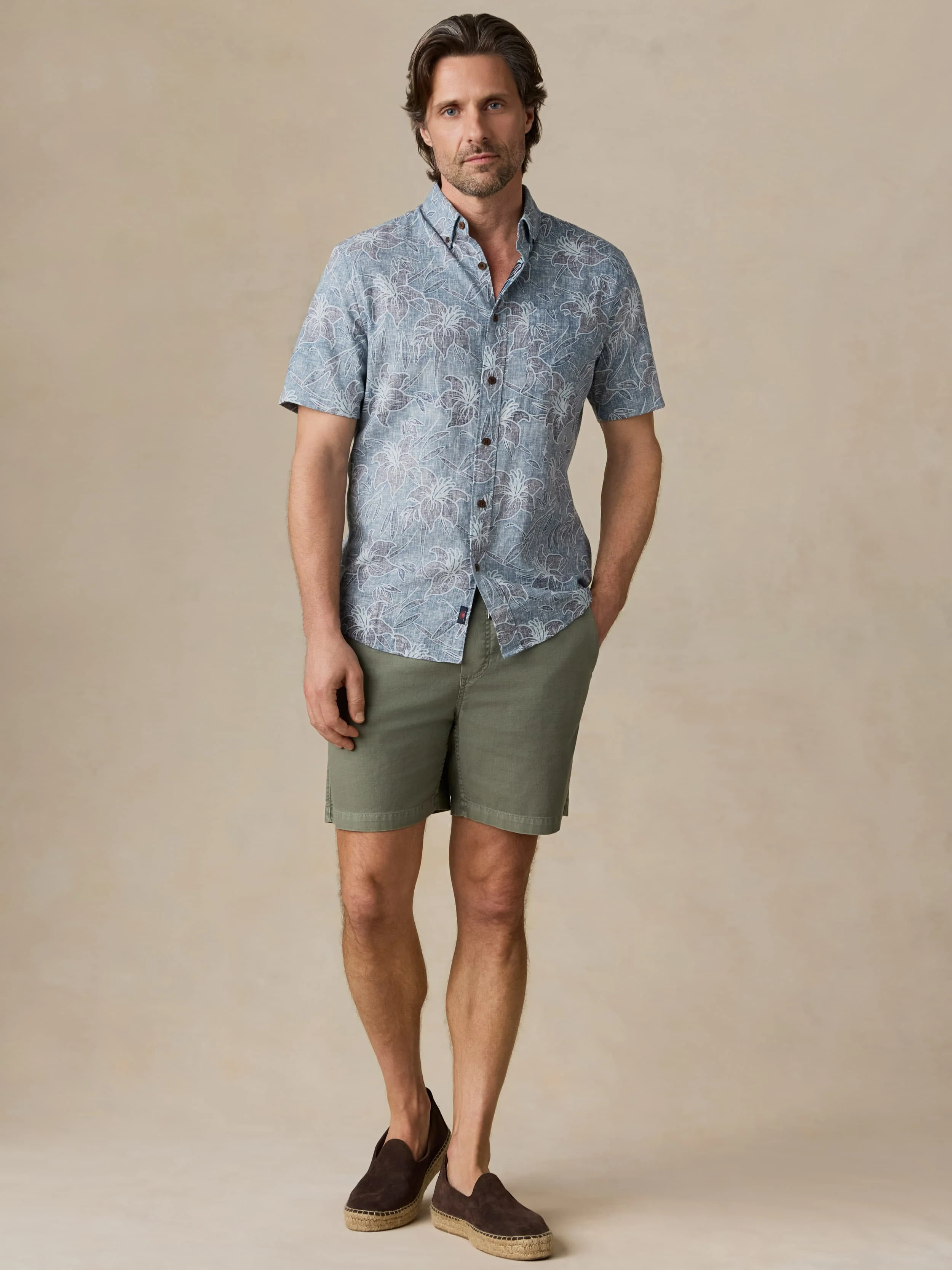 Short-Sleeve Breeze Shirt - Stormy Sea Lotus - Image 5