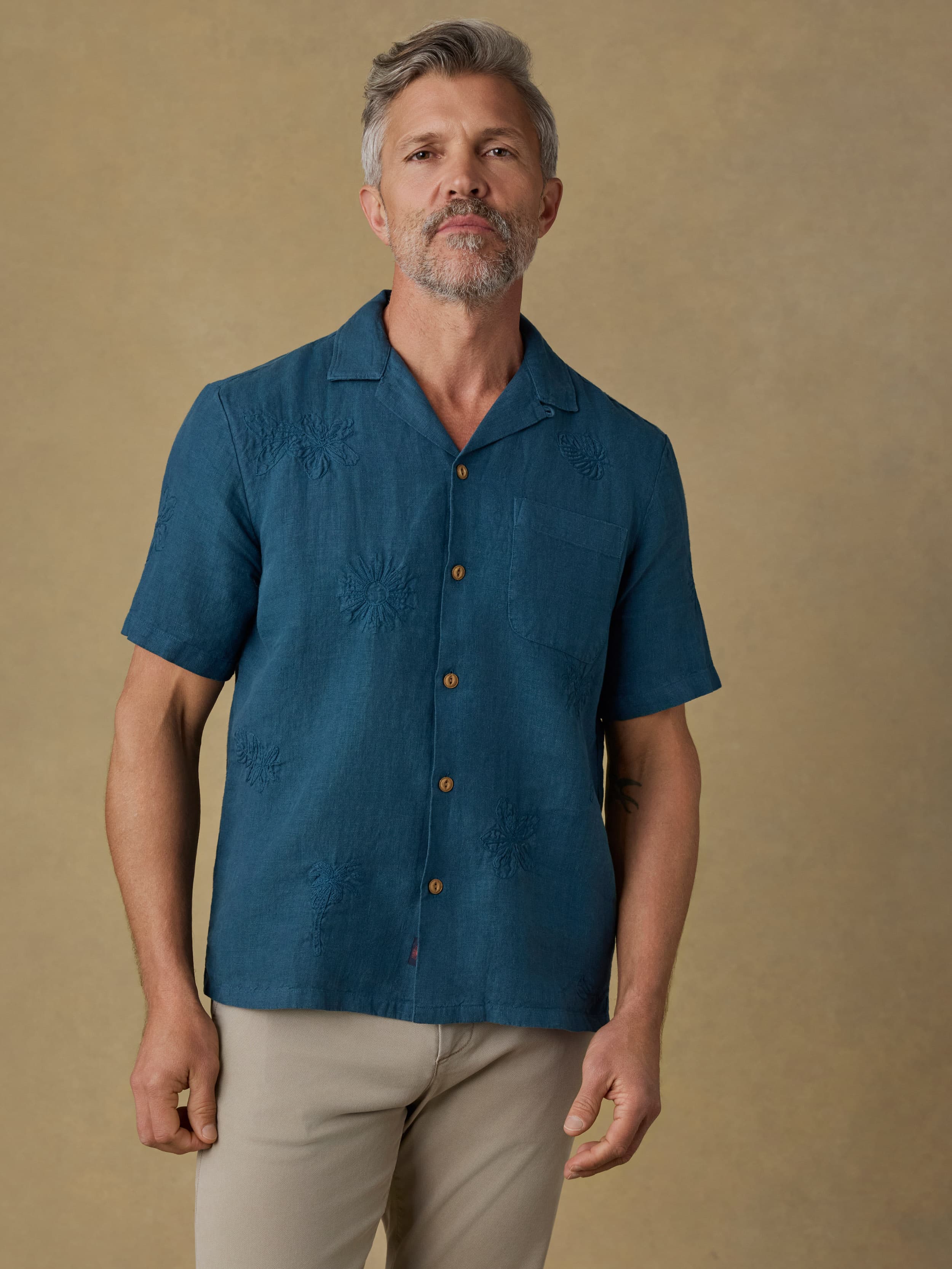 Short-Sleeve Embroidered Shirt - Pacific Tides - Image 2
