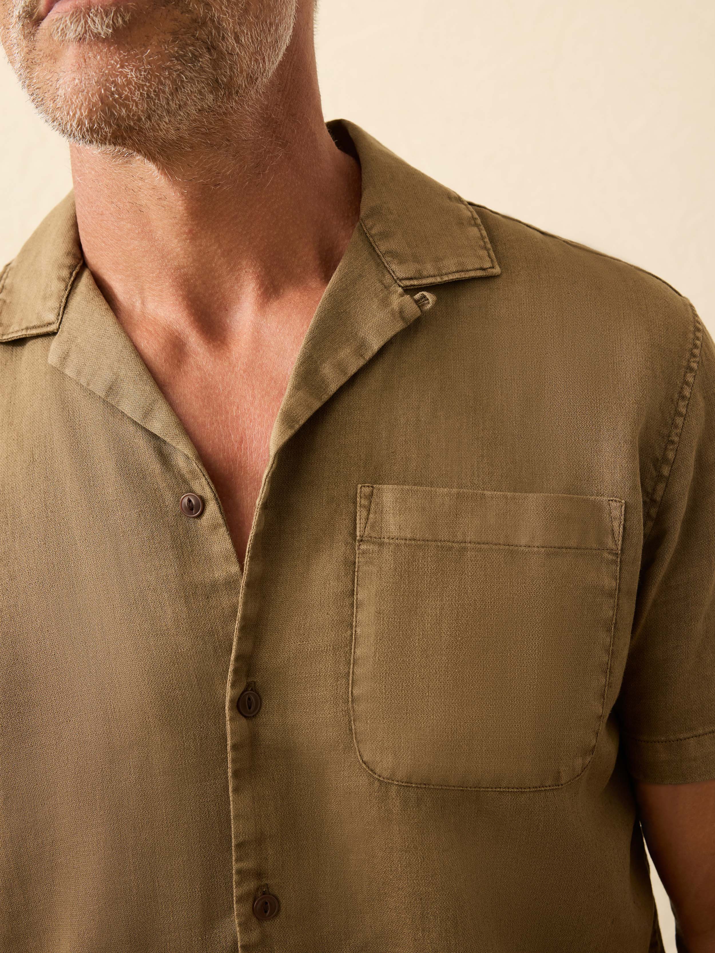 Short-Sleeve Hemp Blend Shirt - Timber - Image 2