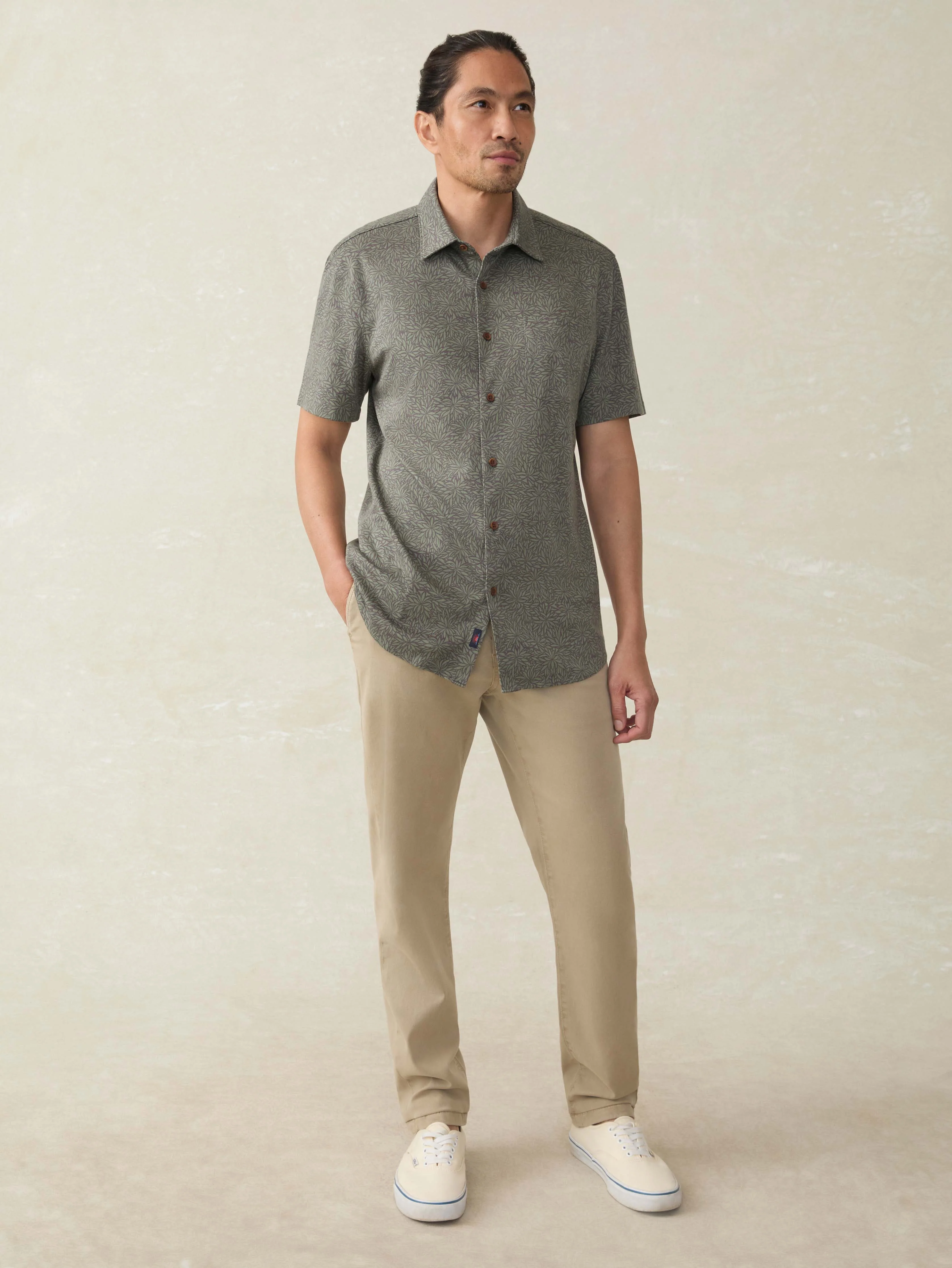 Short-Sleeve Hermosa Shirt - Olive Frond - Image 5