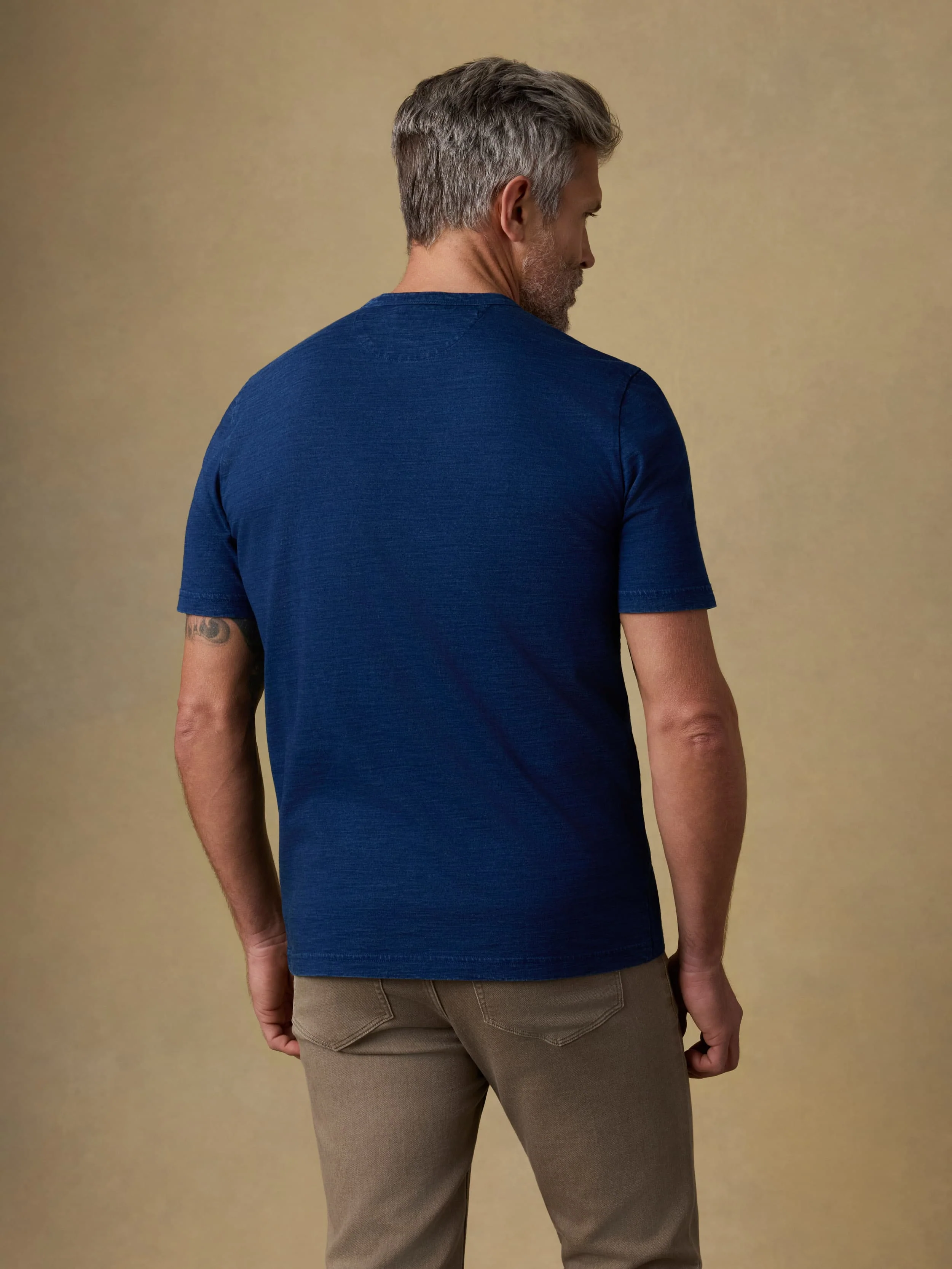 Short-Sleeve Indigo Pocket Tee - Deadstock Wash - Image 3