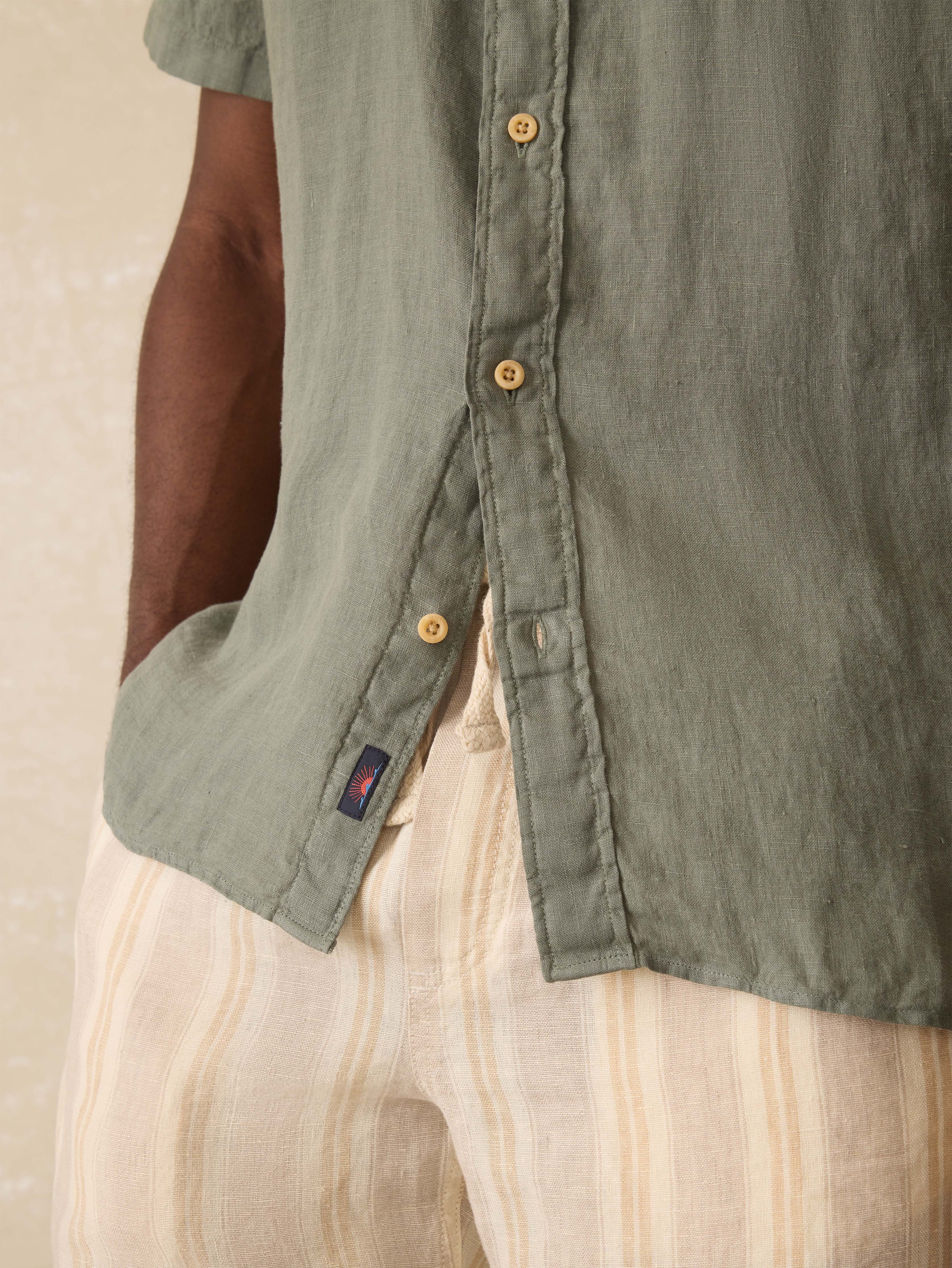 Short-Sleeve Laguna Linen Shirt - Spruce - Image 2