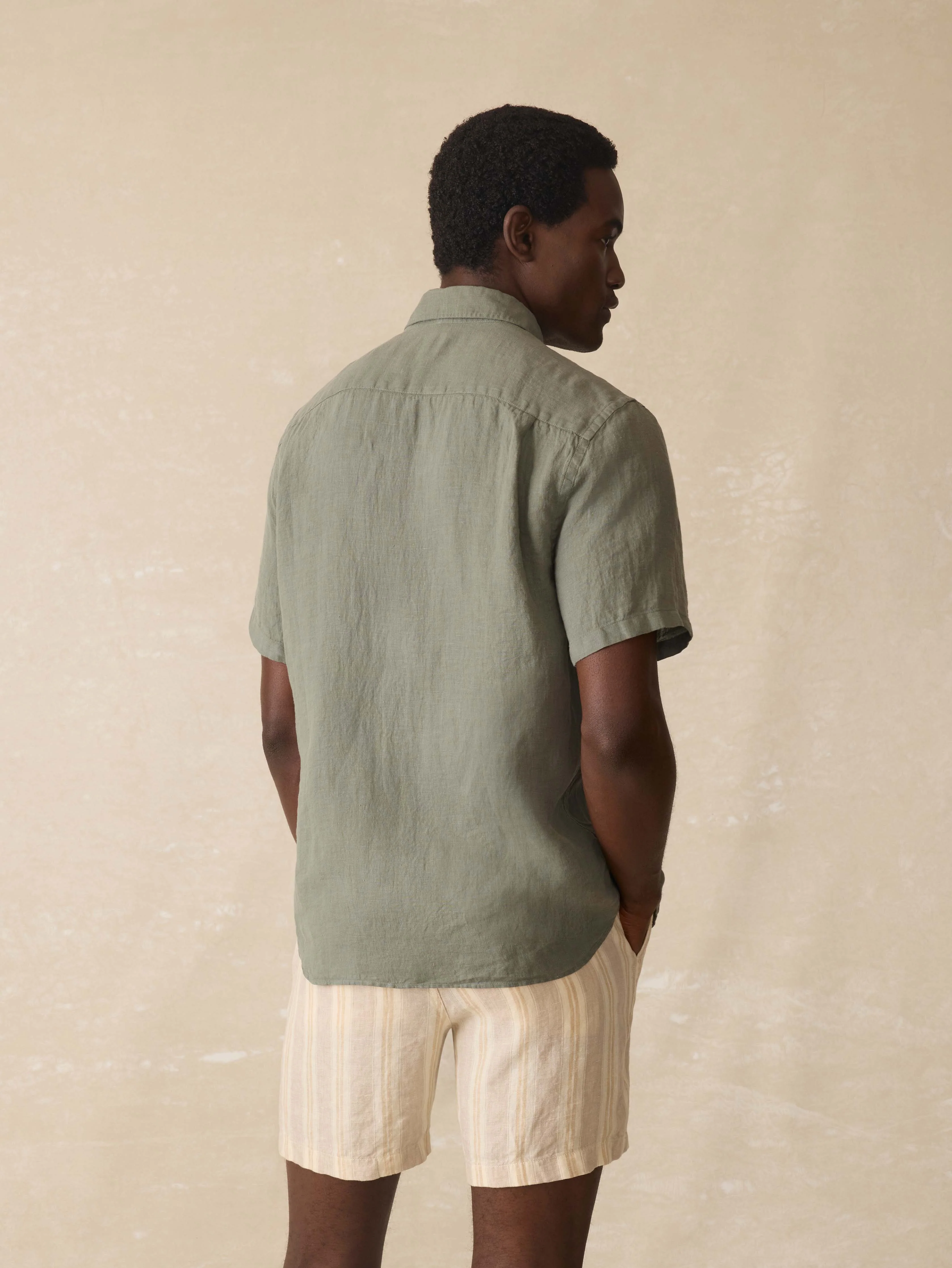 Short-Sleeve Laguna Linen Shirt - Spruce - Image 4