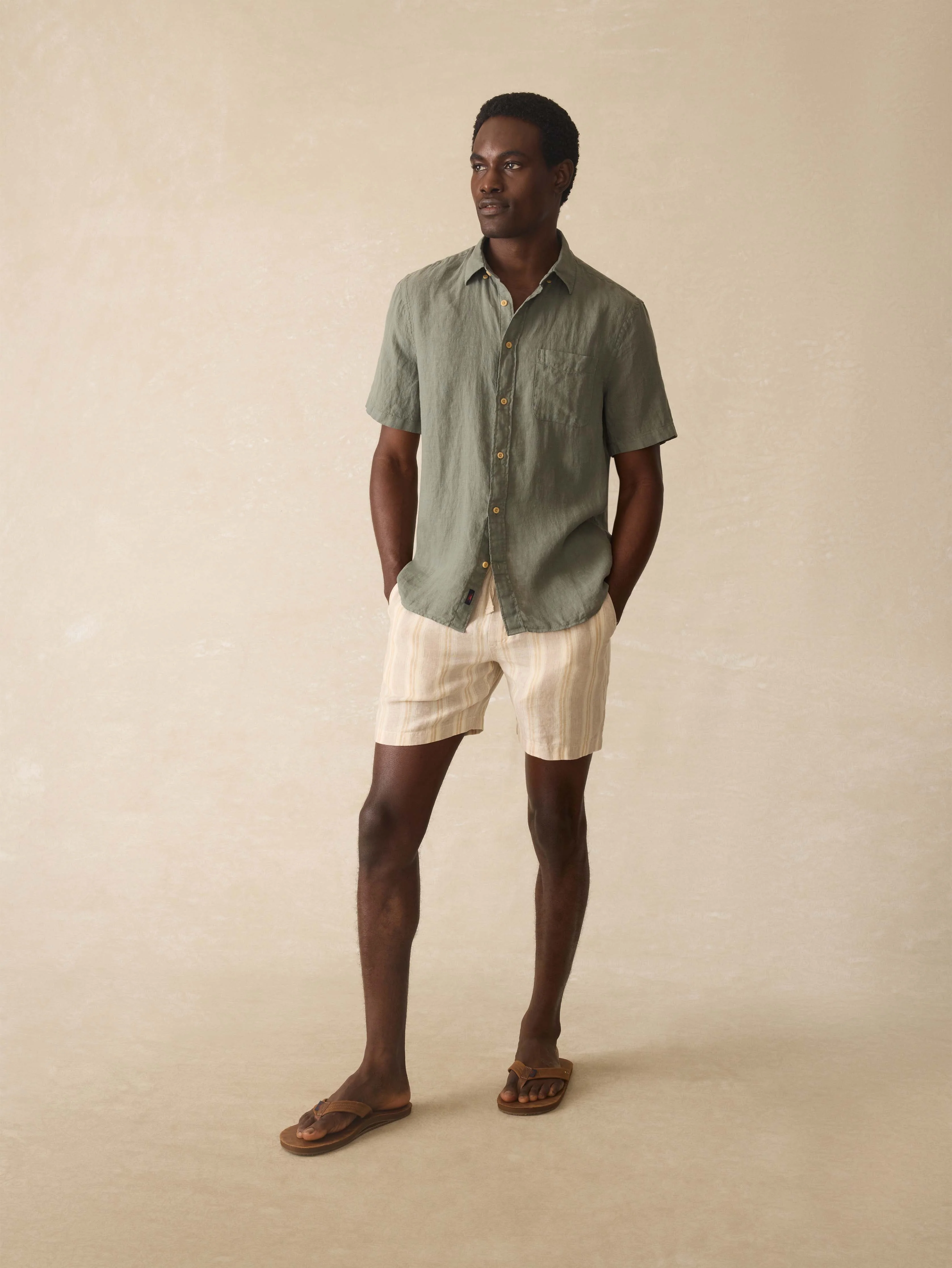 Short-Sleeve Laguna Linen Shirt - Spruce - Image 5