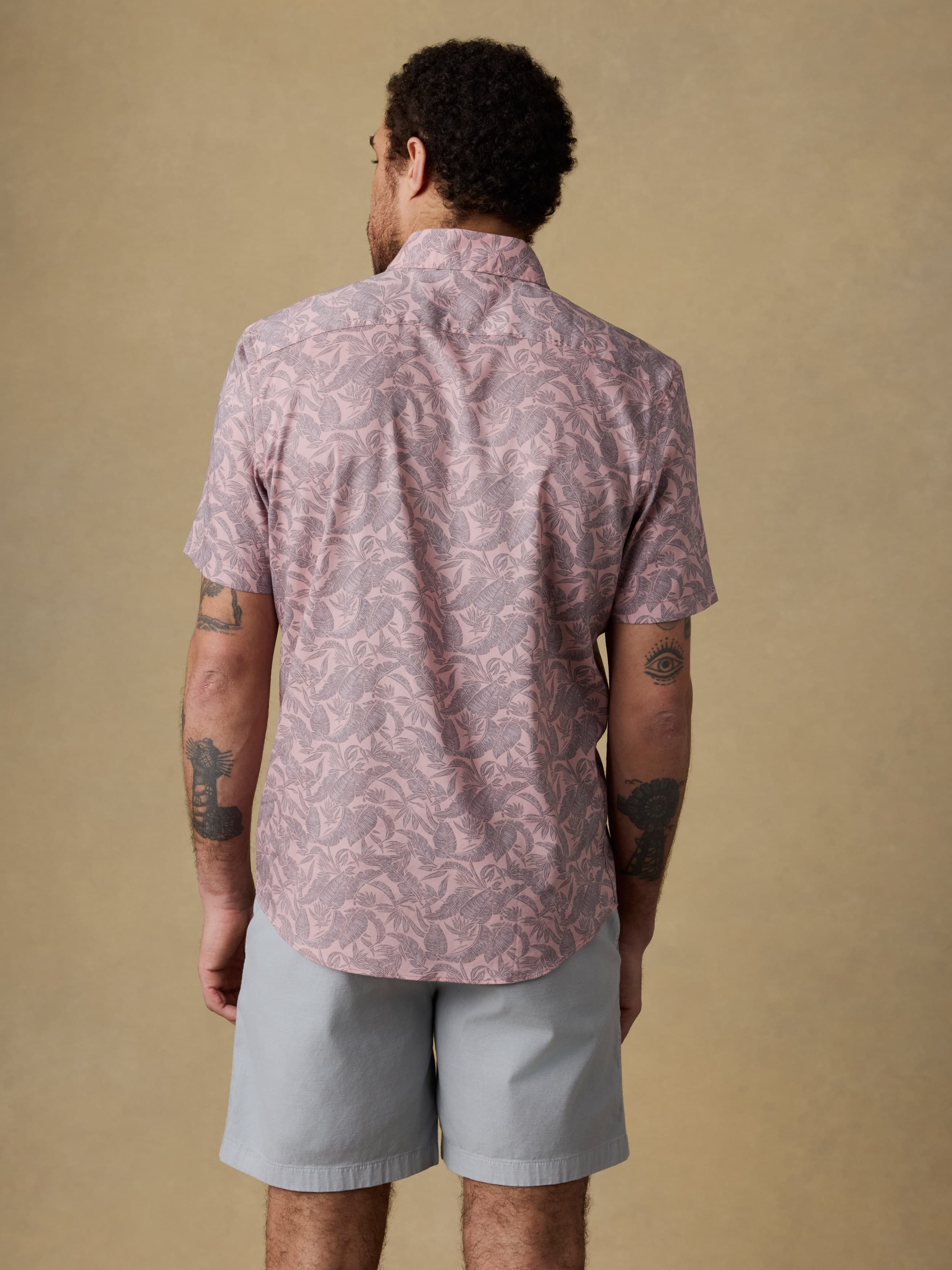 Short-Sleeve Movement™ Monterey Shirt - Mauve Tropic Foliage - Image 3