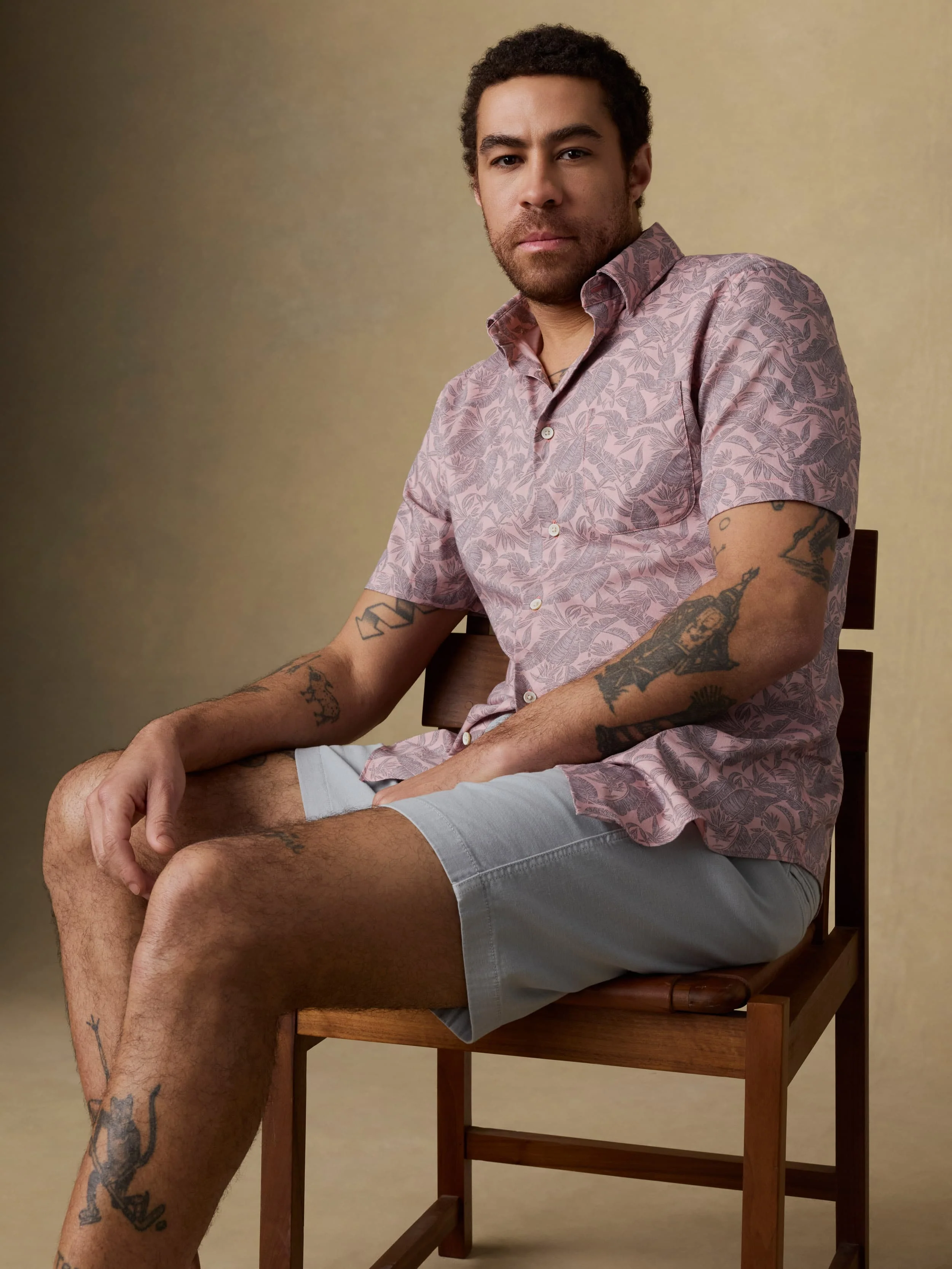Short-Sleeve Movement™ Monterey Shirt - Mauve Tropic Foliage - Image 4