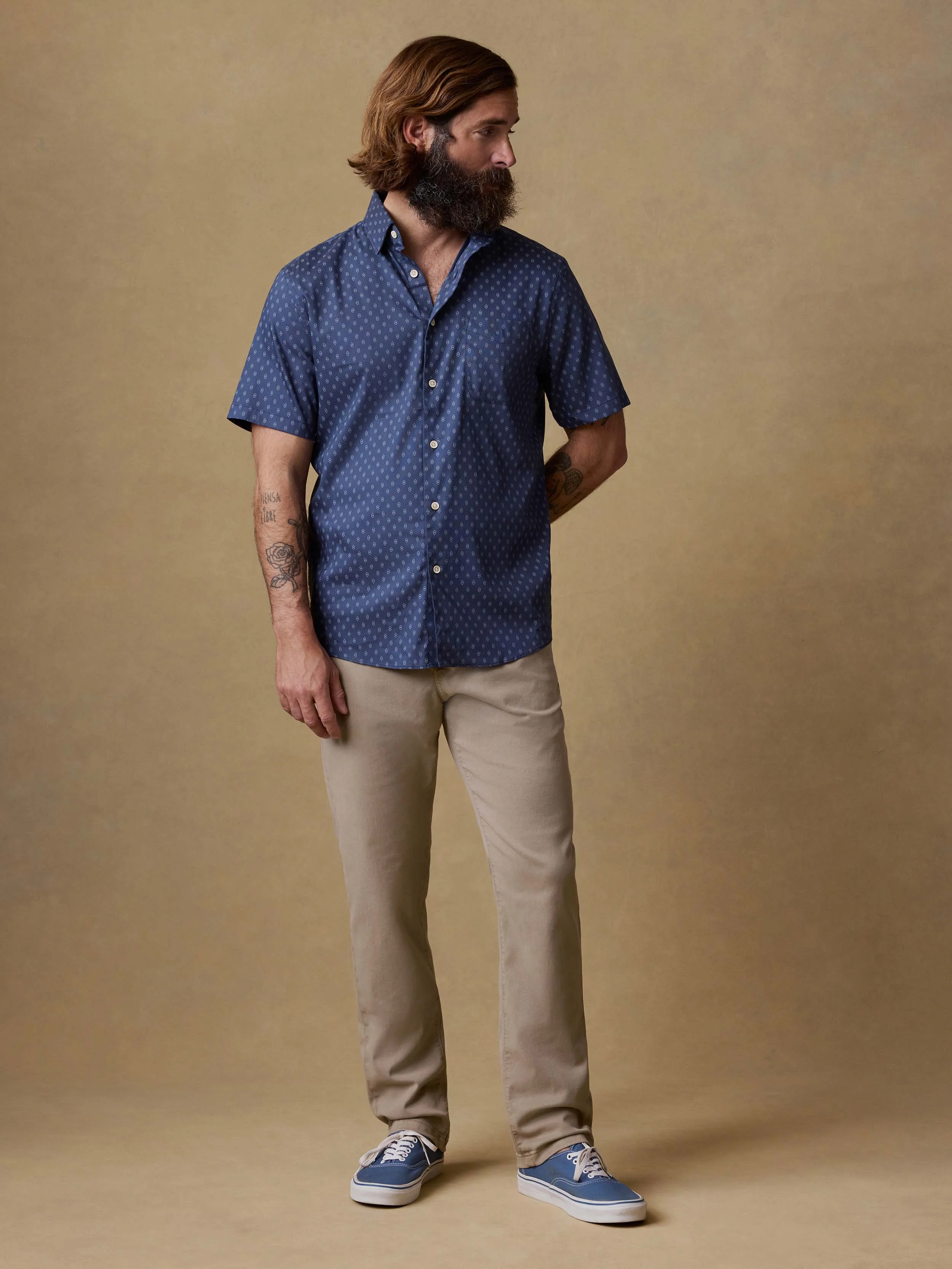 Short-Sleeve Movement™ Monterey Shirt - Navy Dusk Diamond - Image 2