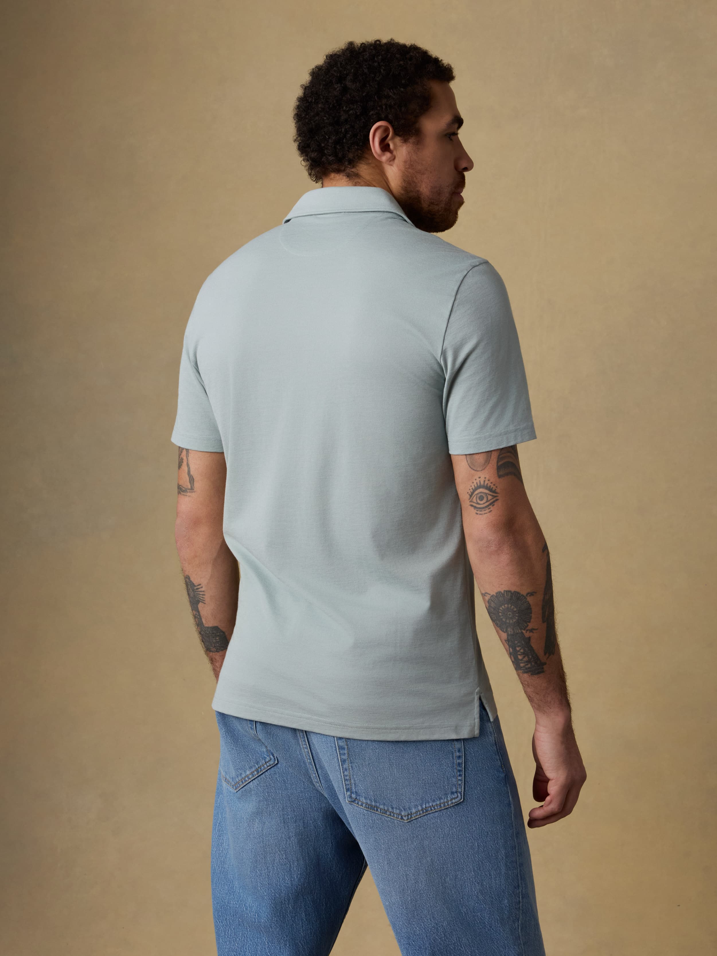 Short-Sleeve Movement™ Pique Polo - Aspen Green Melange - Image 3