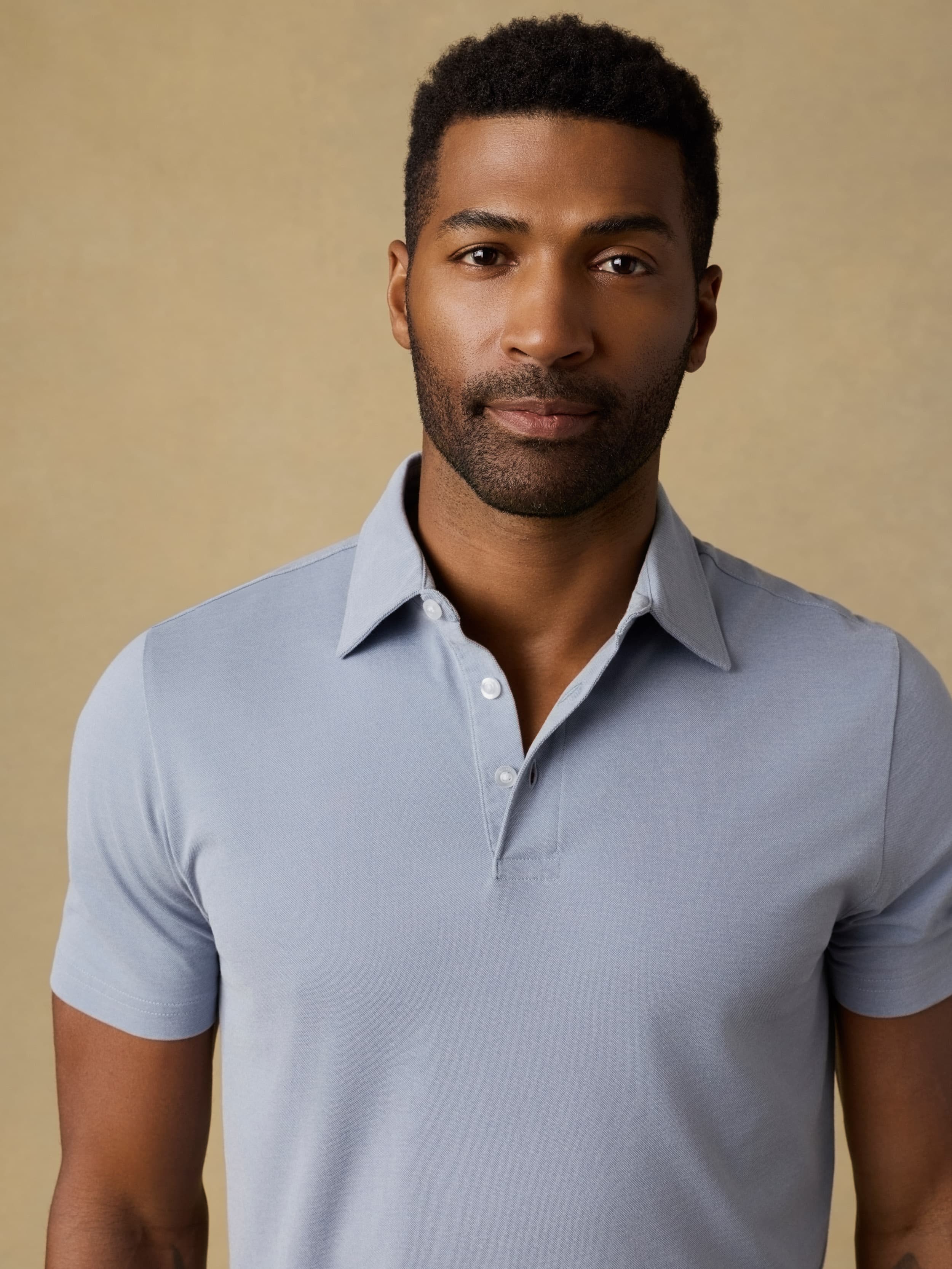 Short-Sleeve Movement™ Pique Polo - Flint White Melange - Image 5
