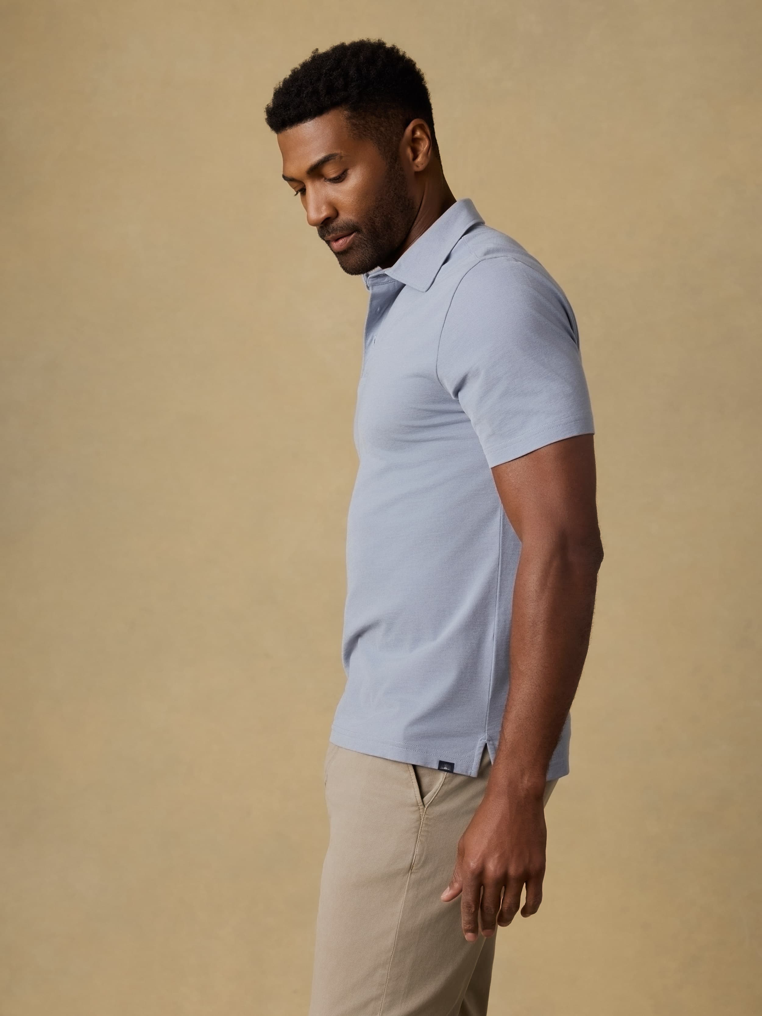Short-Sleeve Movement™ Pique Polo - Flint White Melange - Image 6