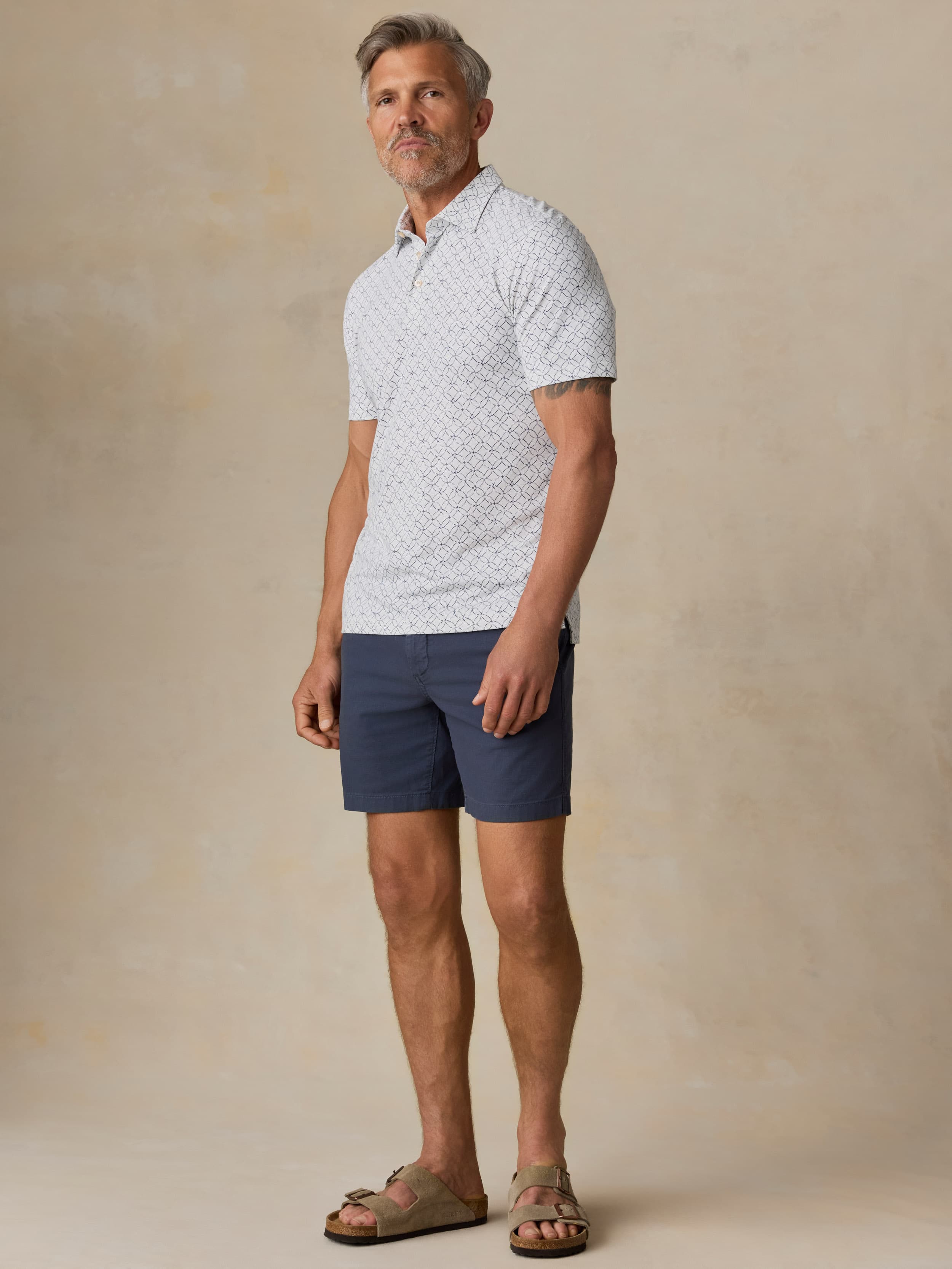 Short-Sleeve Movement™ Pique Polo - Ivory Blue Moonlight - Image 5