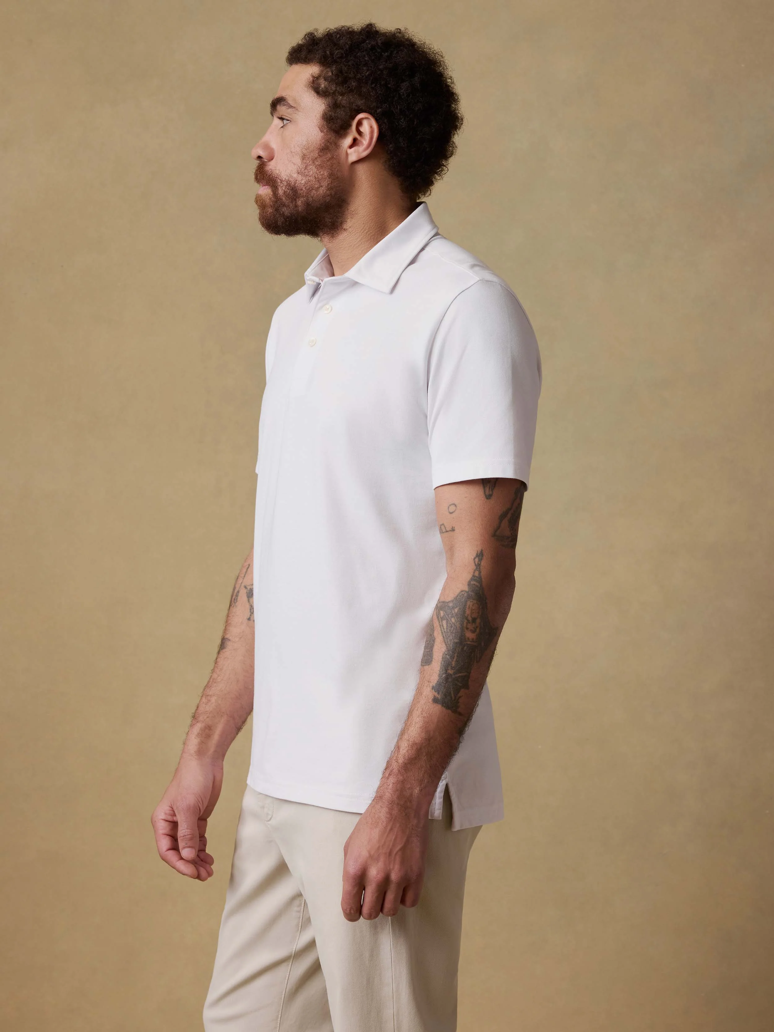 Short-Sleeve Movement™ Pique Polo - Pure White - Image 6