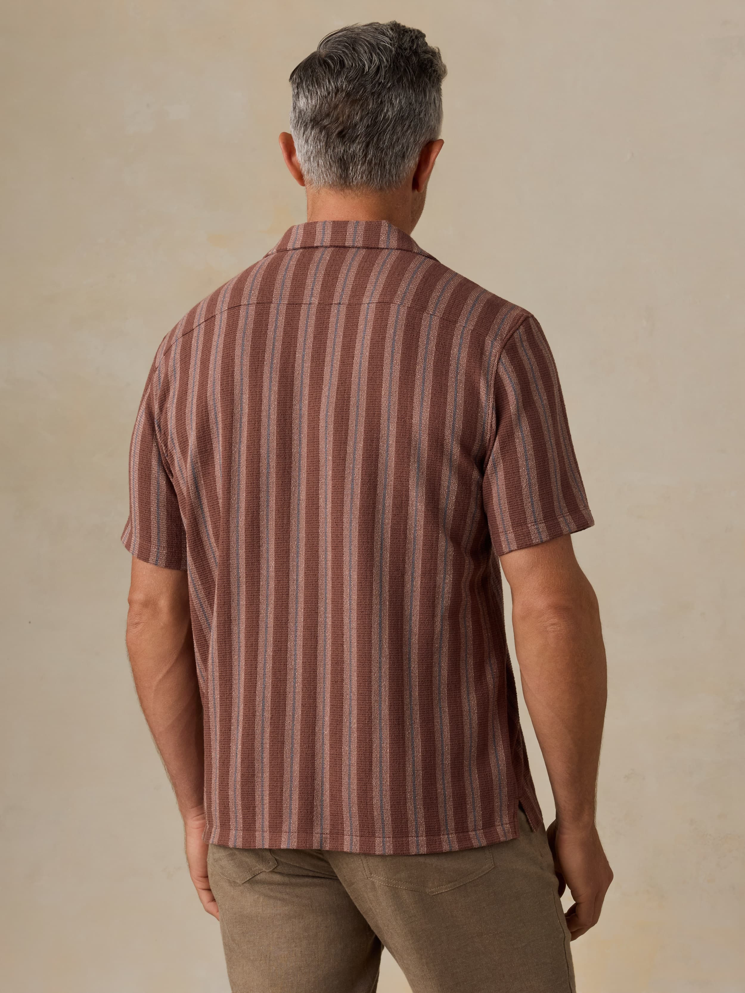 Short-Sleeve Oasis Camp Shirt - Autumn Sky Stripe - Image 4