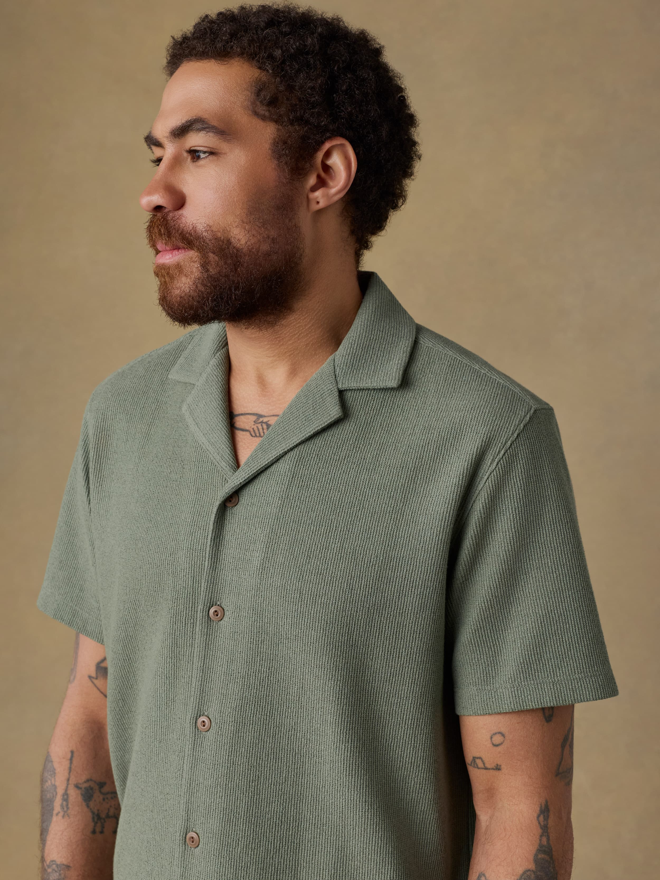 Short-Sleeve Oasis Camp Shirt - Faded Spruce - Image 4