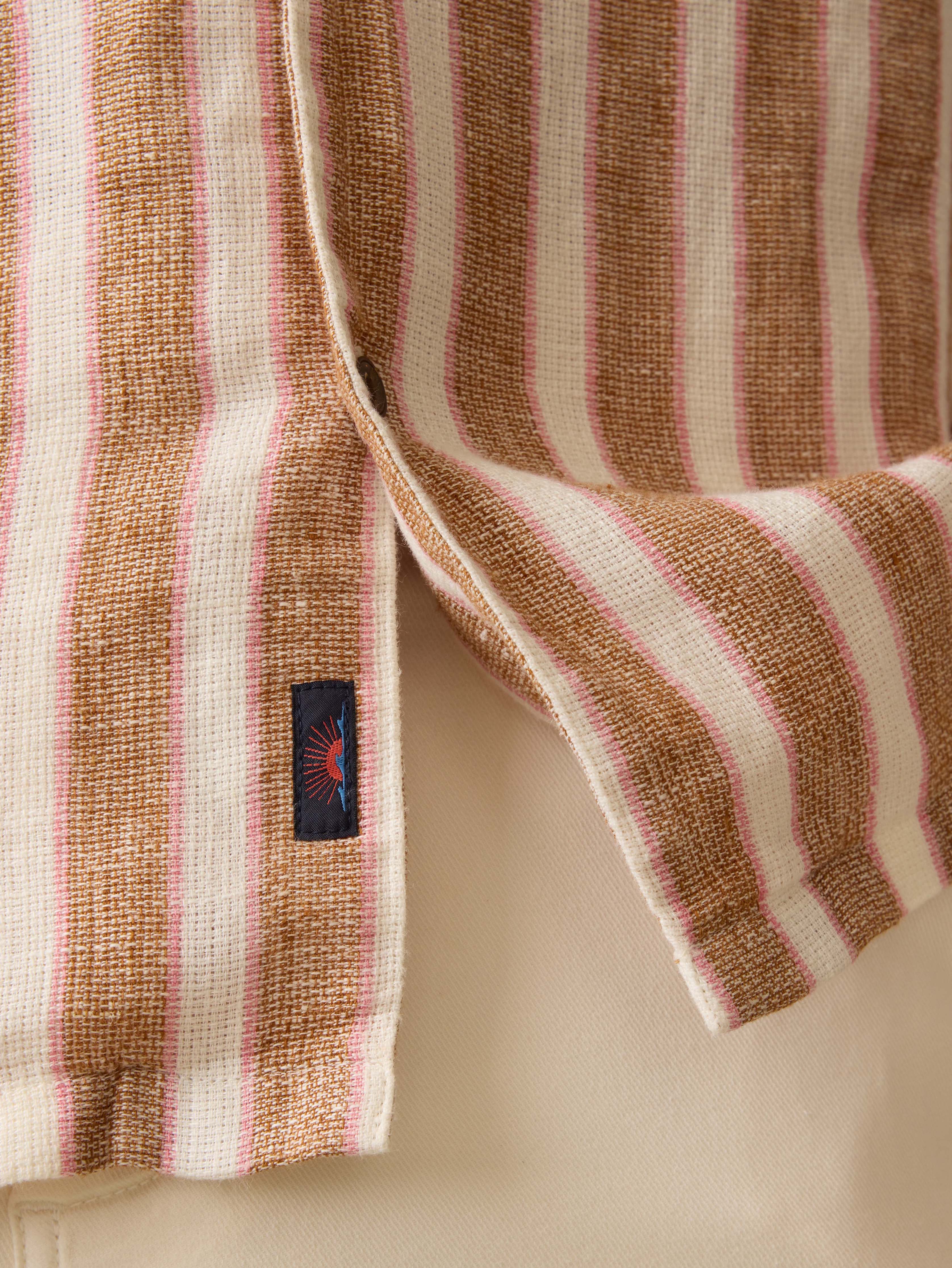 Short-Sleeve Palma Linen Camp Shirt - Sienna Valley Stripe - Image 2
