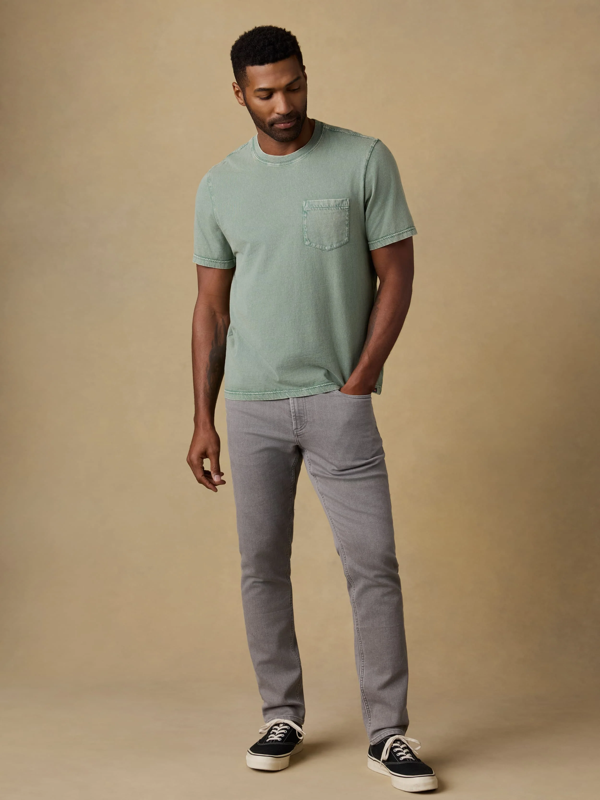 Short-Sleeve Recycled Cotton Tee - Coastal Sage - Image 6
