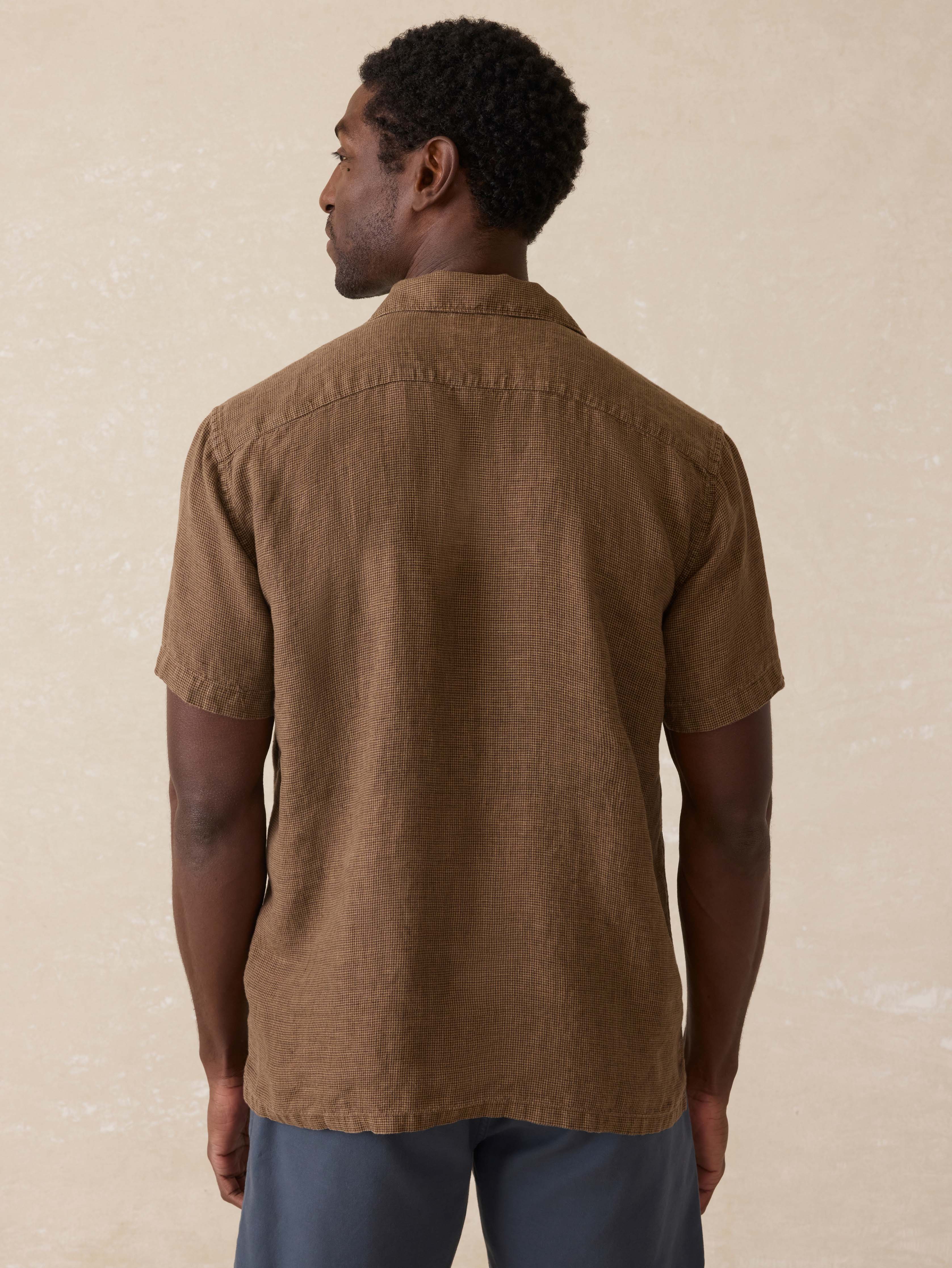 Short-Sleeve Reserve Basque Camp Shirt - Dark Oakwood Pincheck - Image 5
