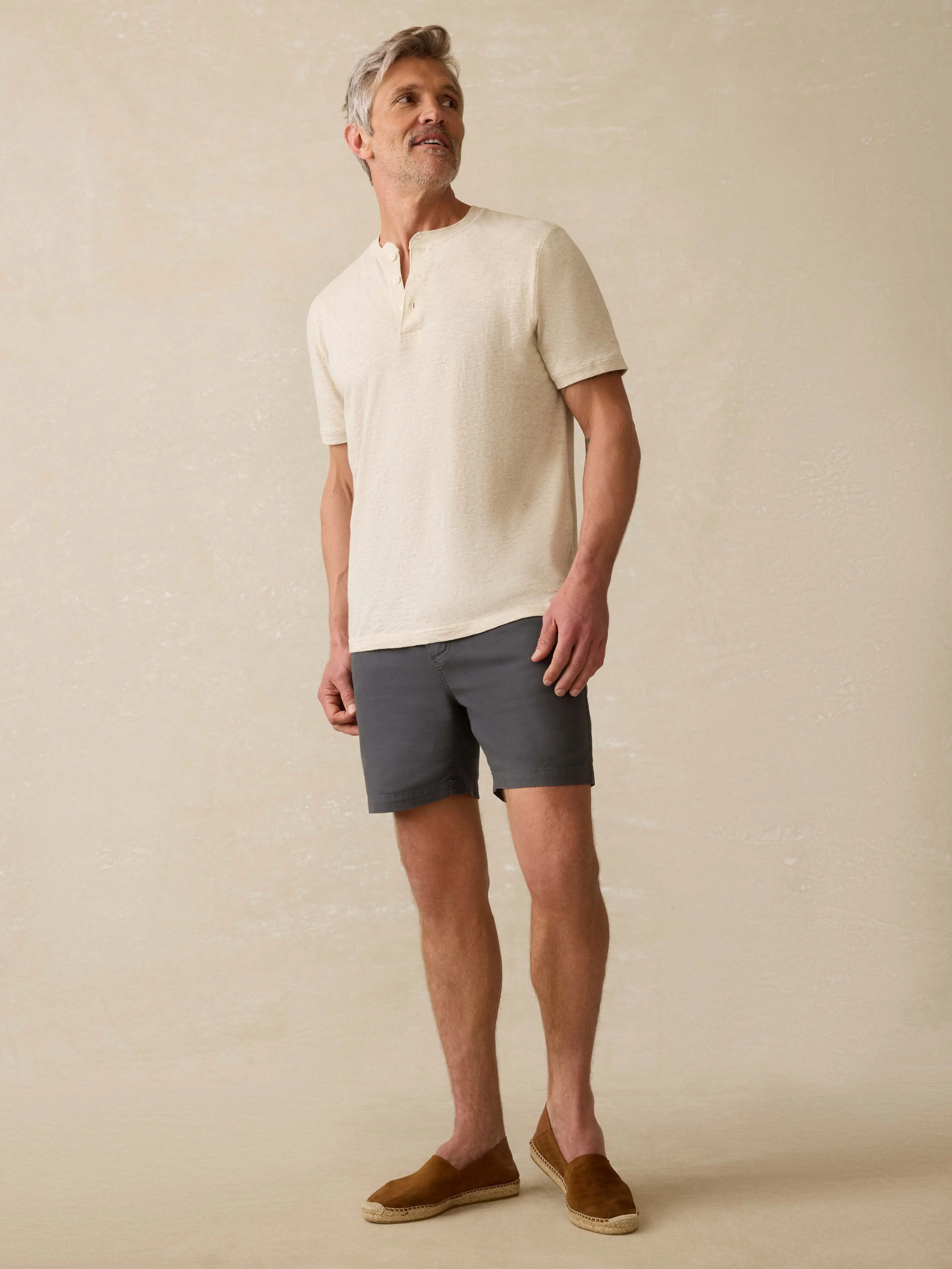 Short-Sleeve Sunwashed Regenerative Henley - Island Dune Heather - Image 3