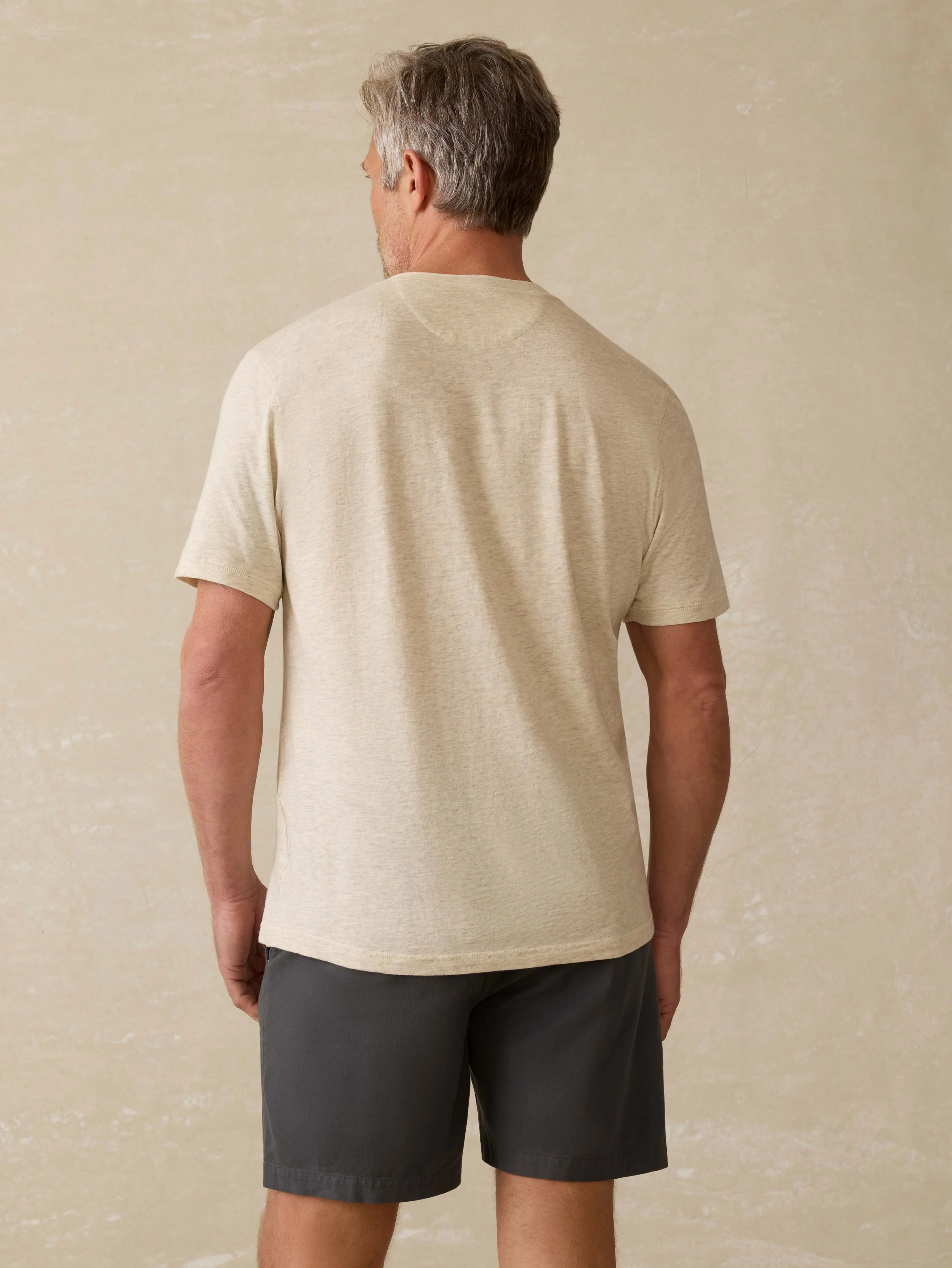 Short-Sleeve Sunwashed Regenerative Henley - Island Dune Heather - Image 4