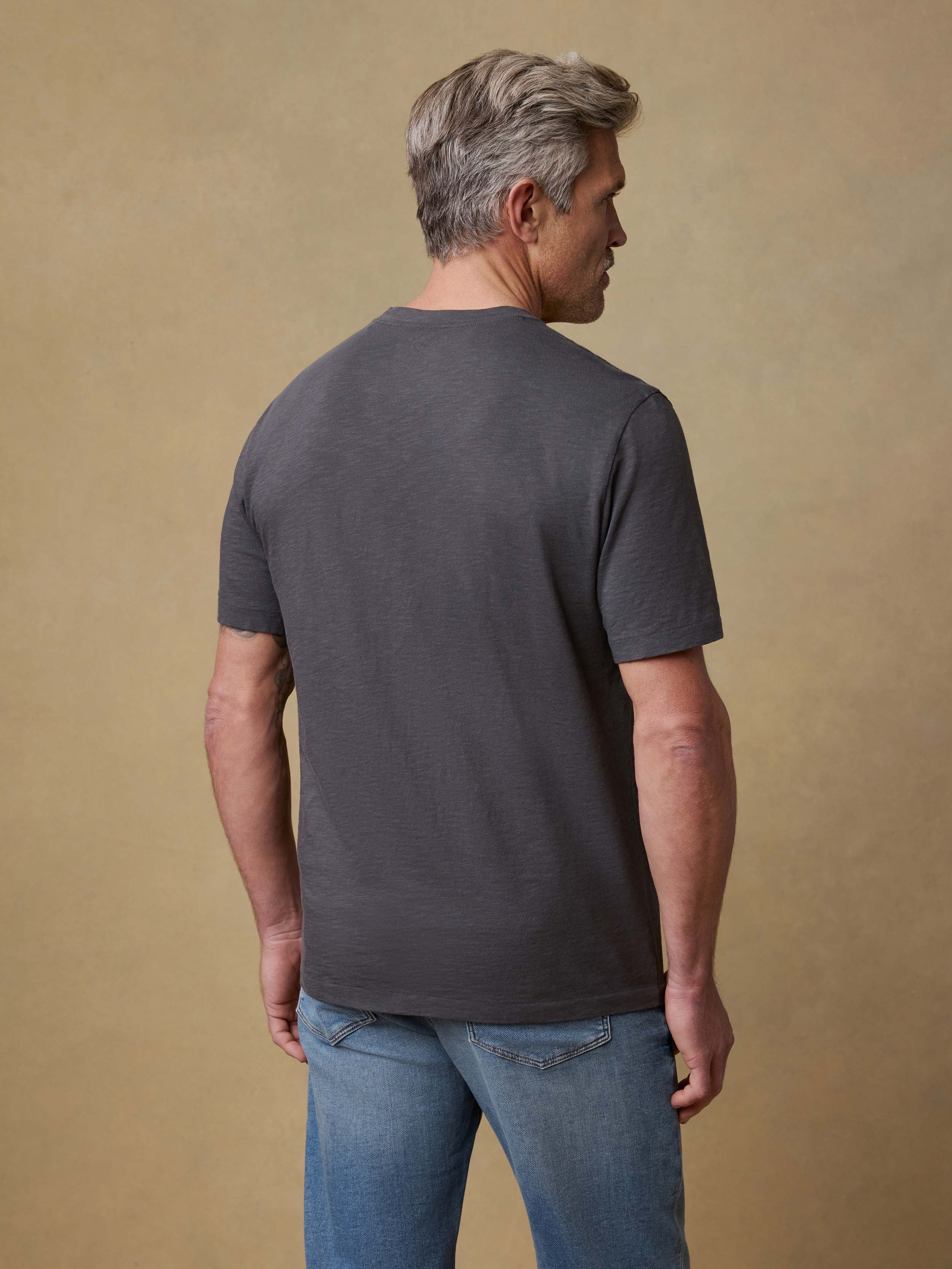 Short-Sleeve Sunwashed V-Neck Tee - Graphite - Image 3