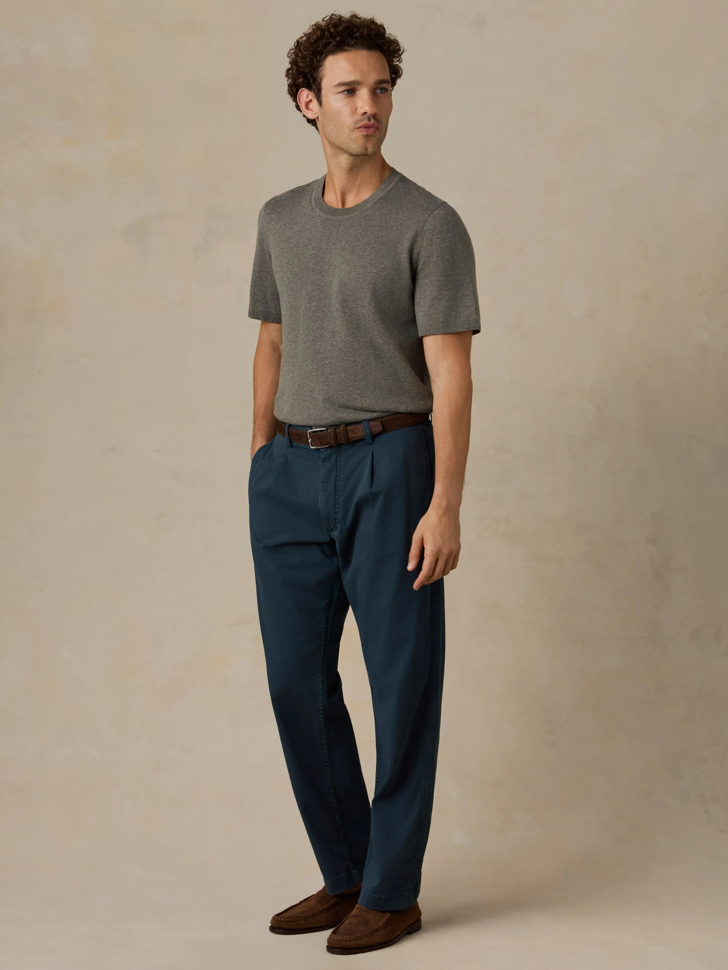 Short-Sleeve Sweater Tee - Olive Range Melange - Image 2