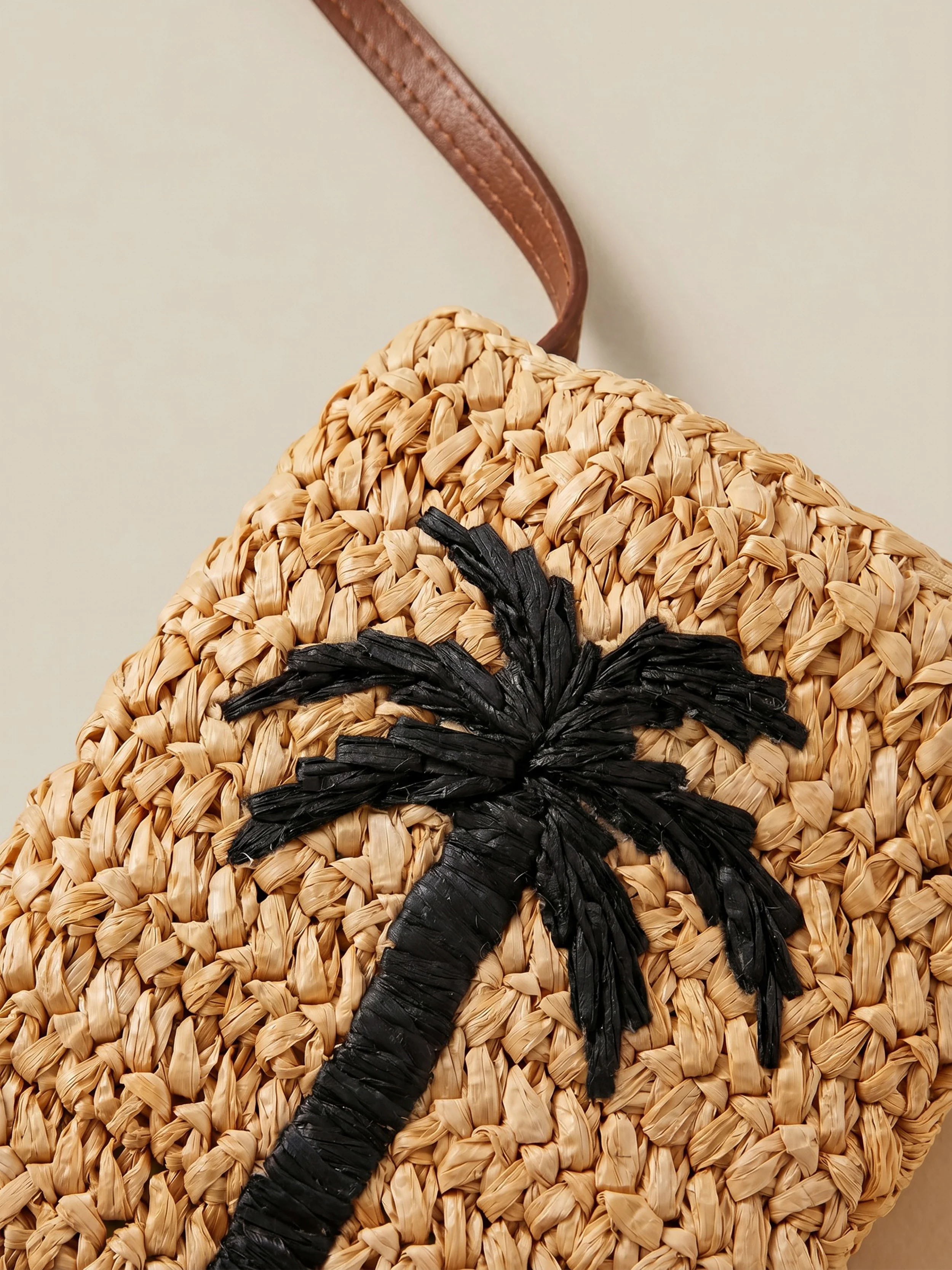 Straw Palm Crossbody - Toasted Natural - Image 2