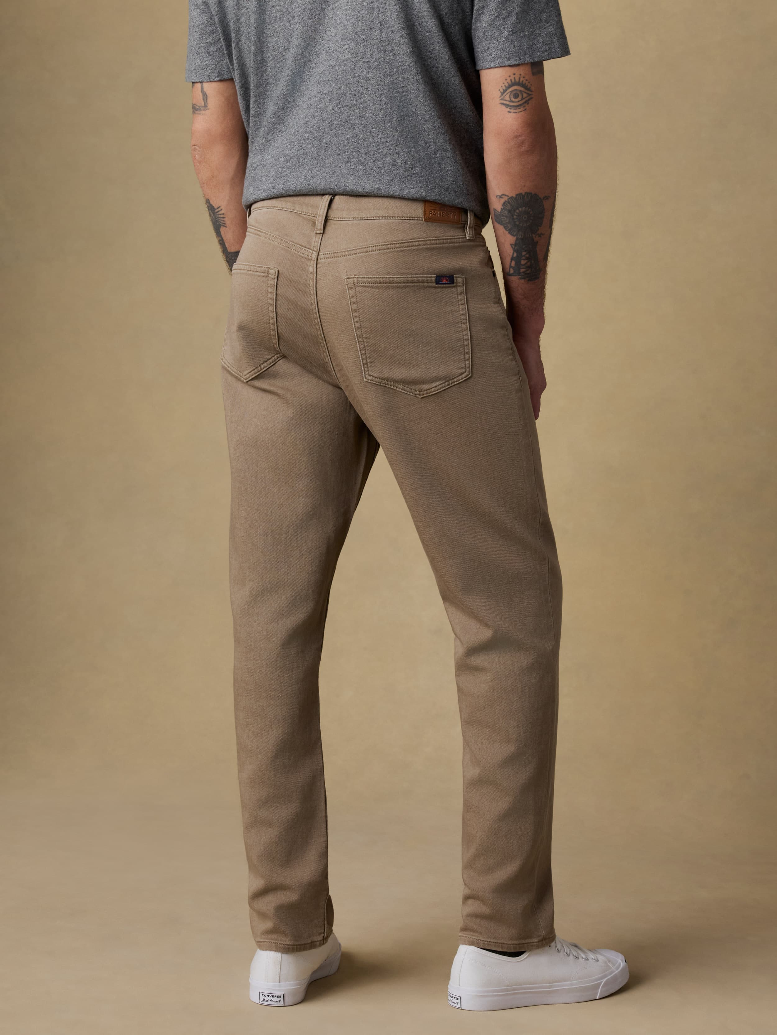 Stretch Terry 5-Pocket Athletic Fit Pant - Desert Khaki - Image 4